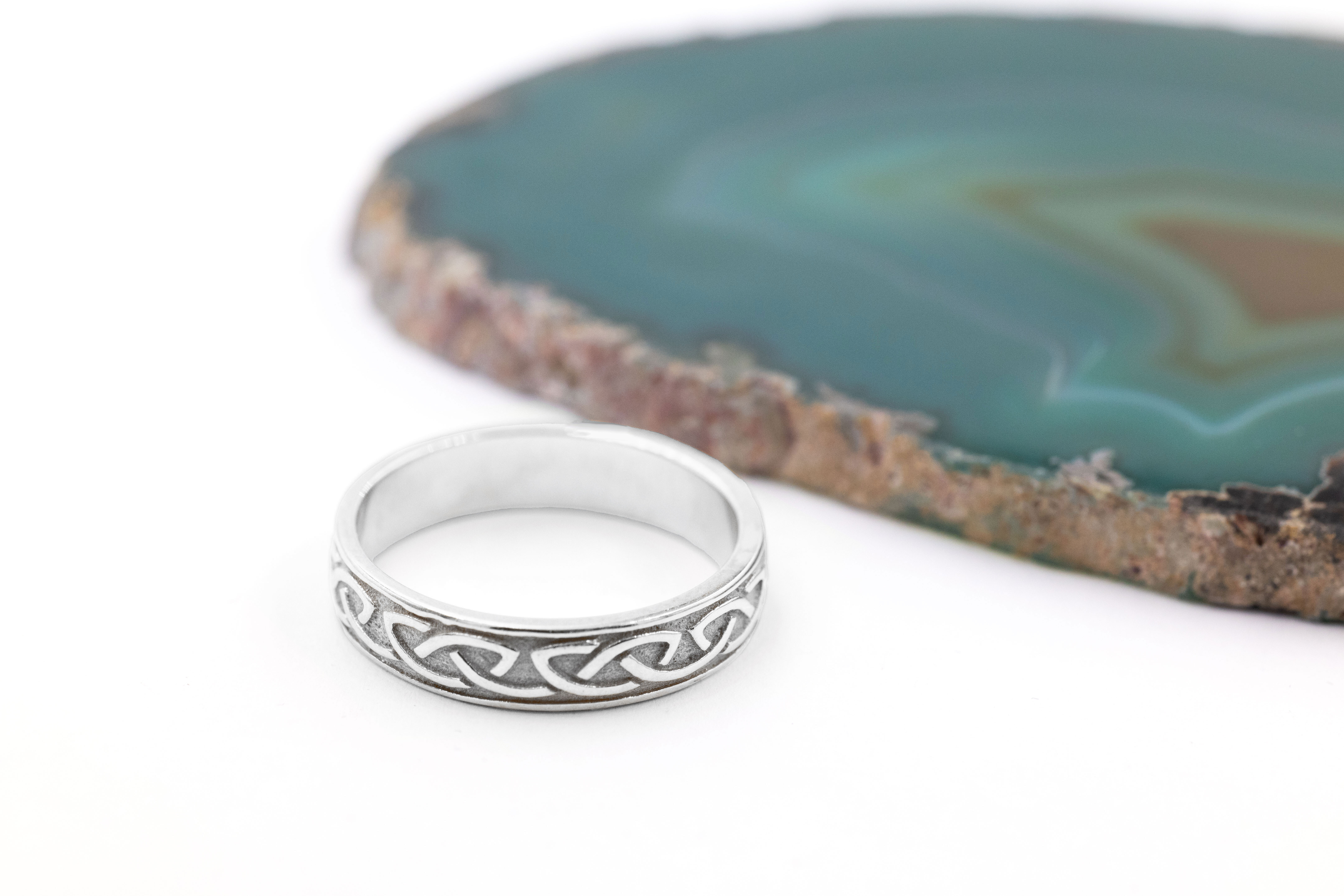 Gorgeous Sterling Silver Celtic Knot 3.8mm Ring For Men