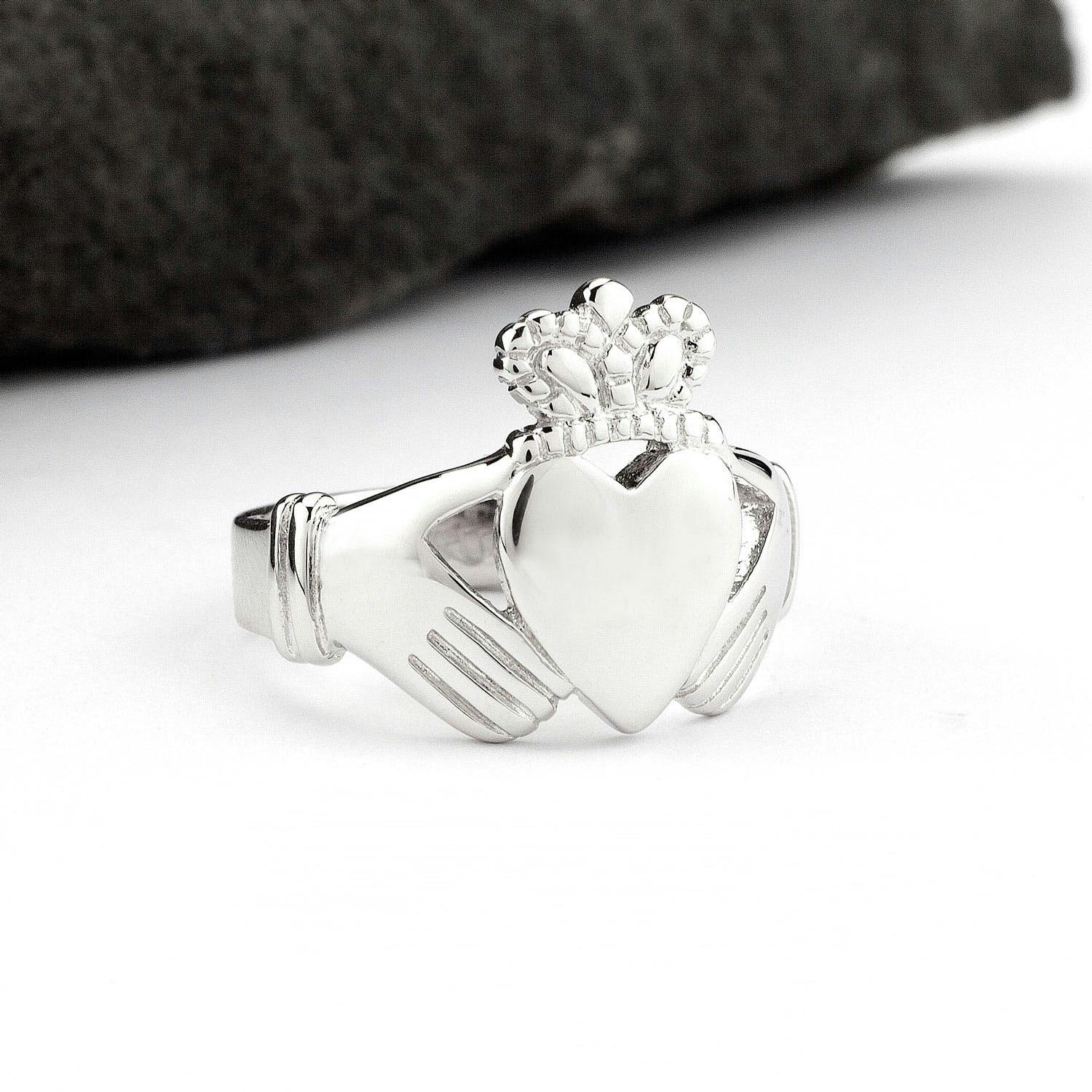 Large and Heavy Mens Claddagh Ring, From Ireland - Main Image