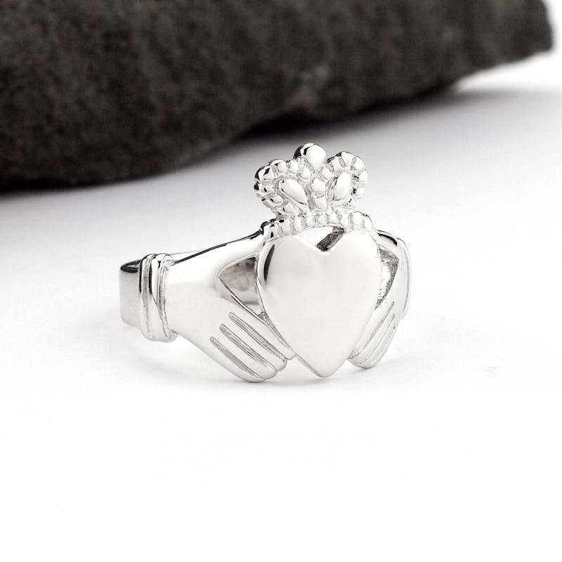 Large and Heavy Mens Claddagh Ring