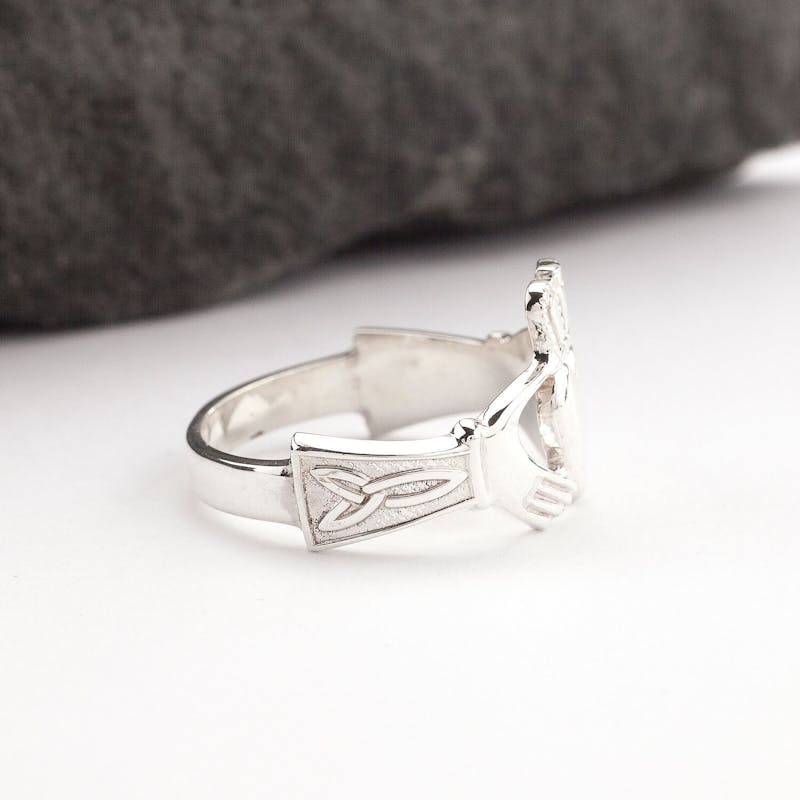 Mens Claddagh Ring with Trinity Knot Cuffs, Made… My Irish Jeweler