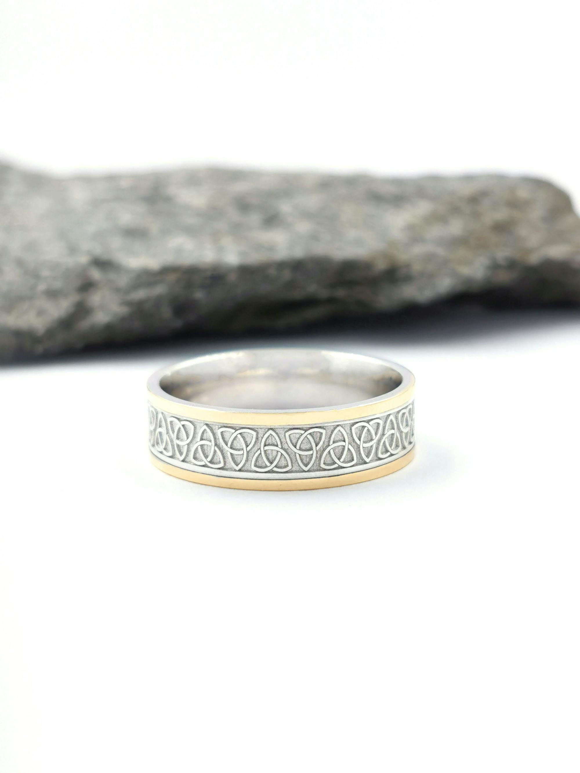 TwoTone Trinity Knot Wedding Band, From Ireland My Irish Jeweler