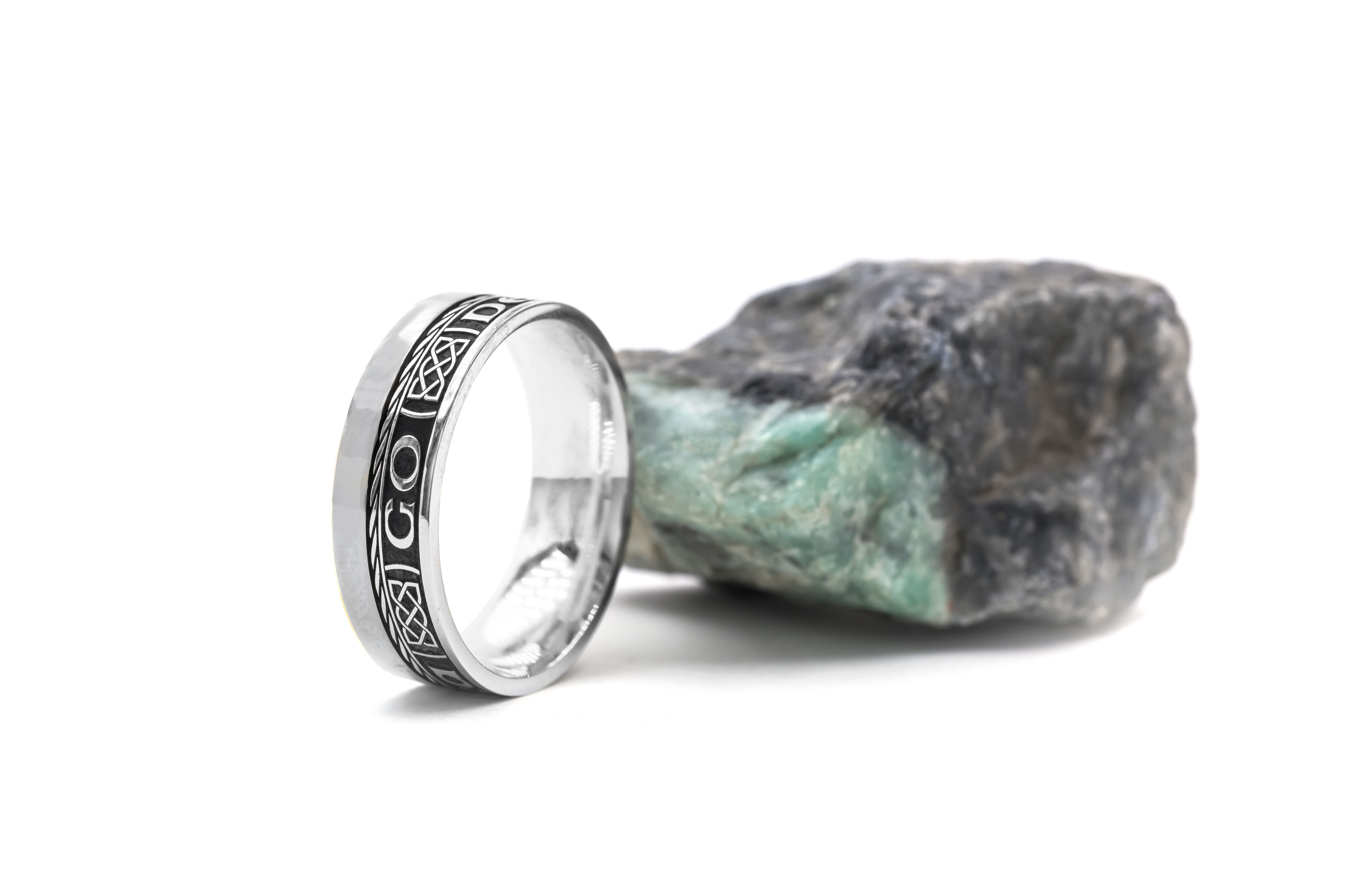 Genuine Sterling Silver Gaelic Ring With a Oxidised Finish