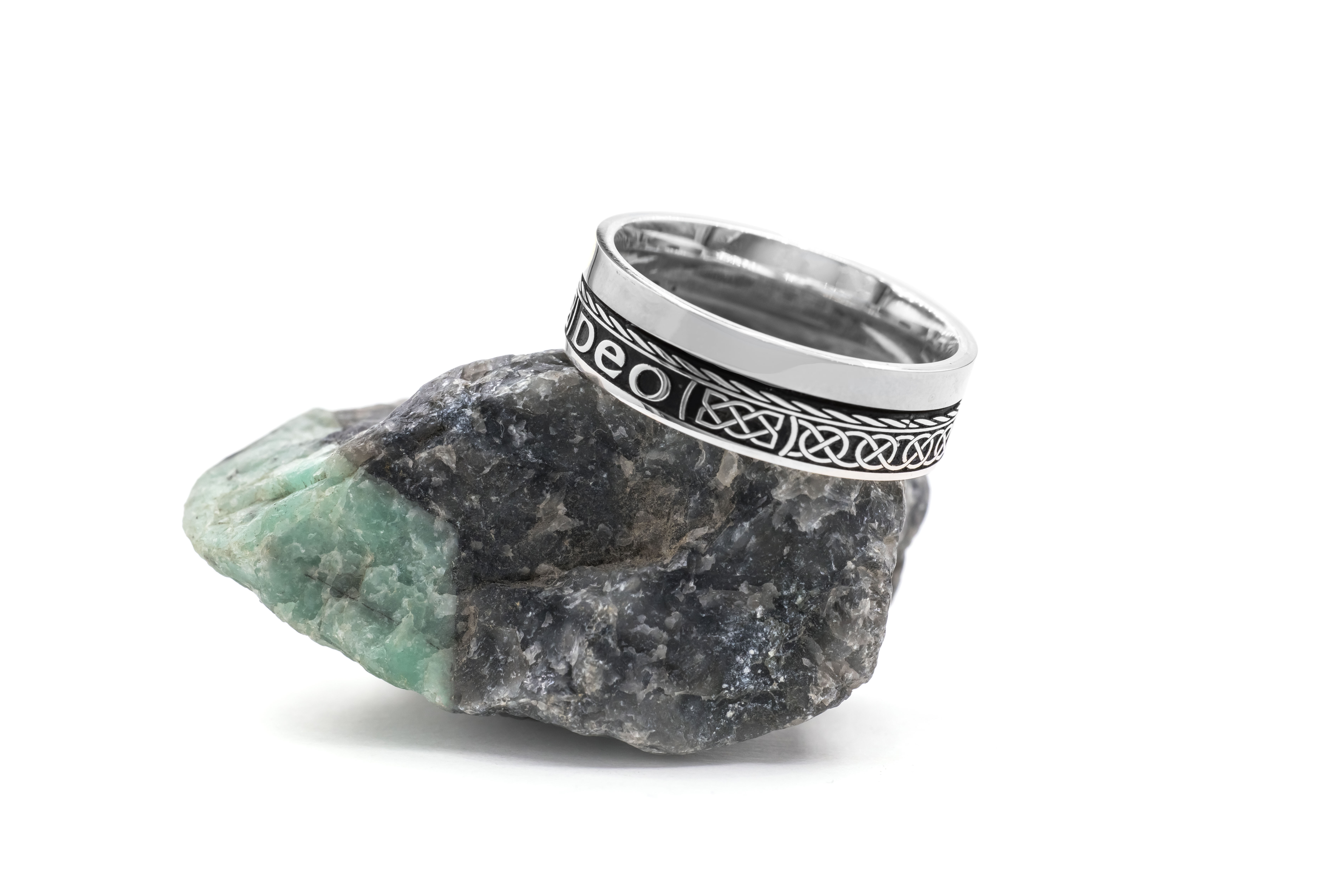 Striking Oxidised Sterling Silver Gaelic Wedding Ring