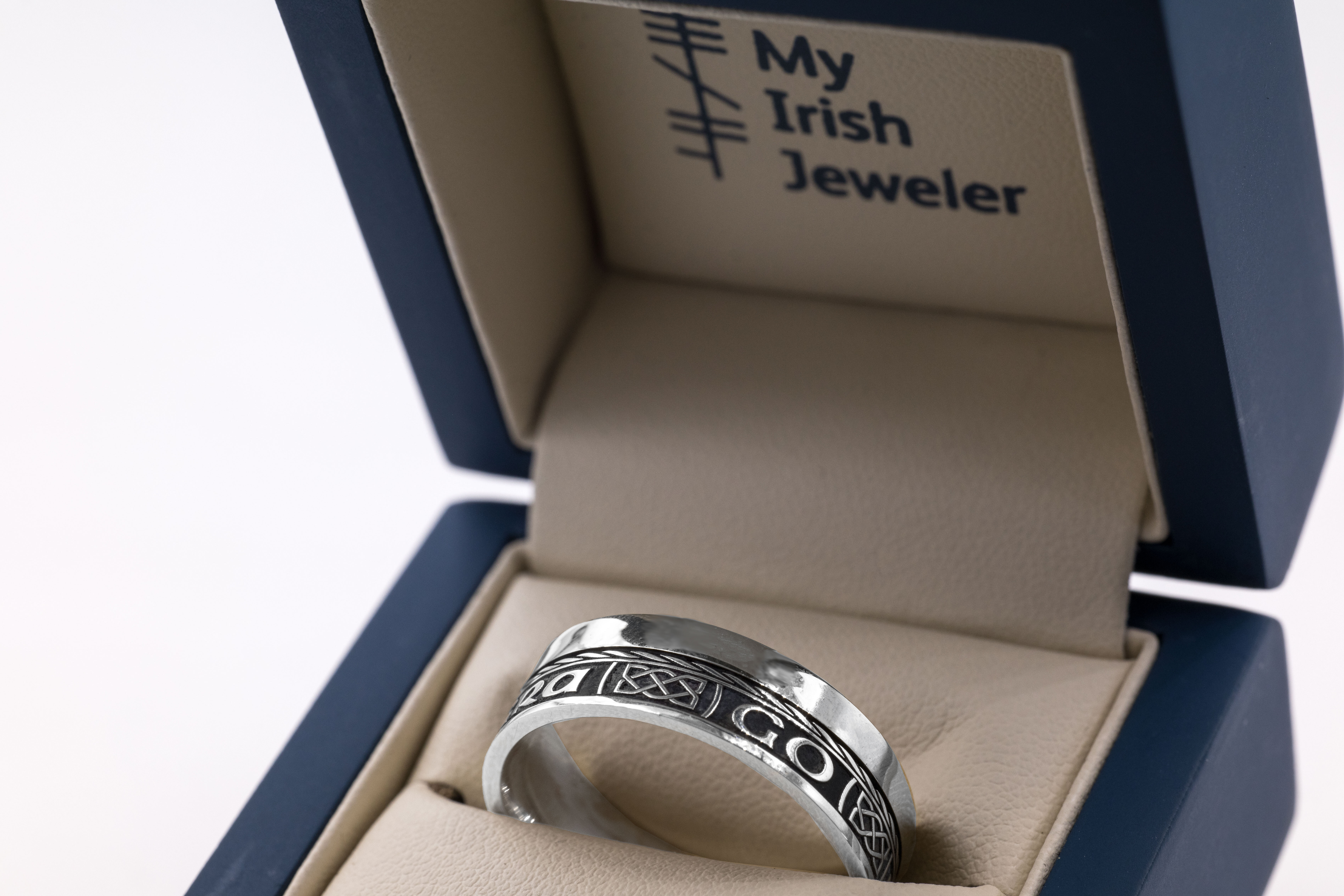 Oxidised Gaelic Ring in Real Sterling Silver