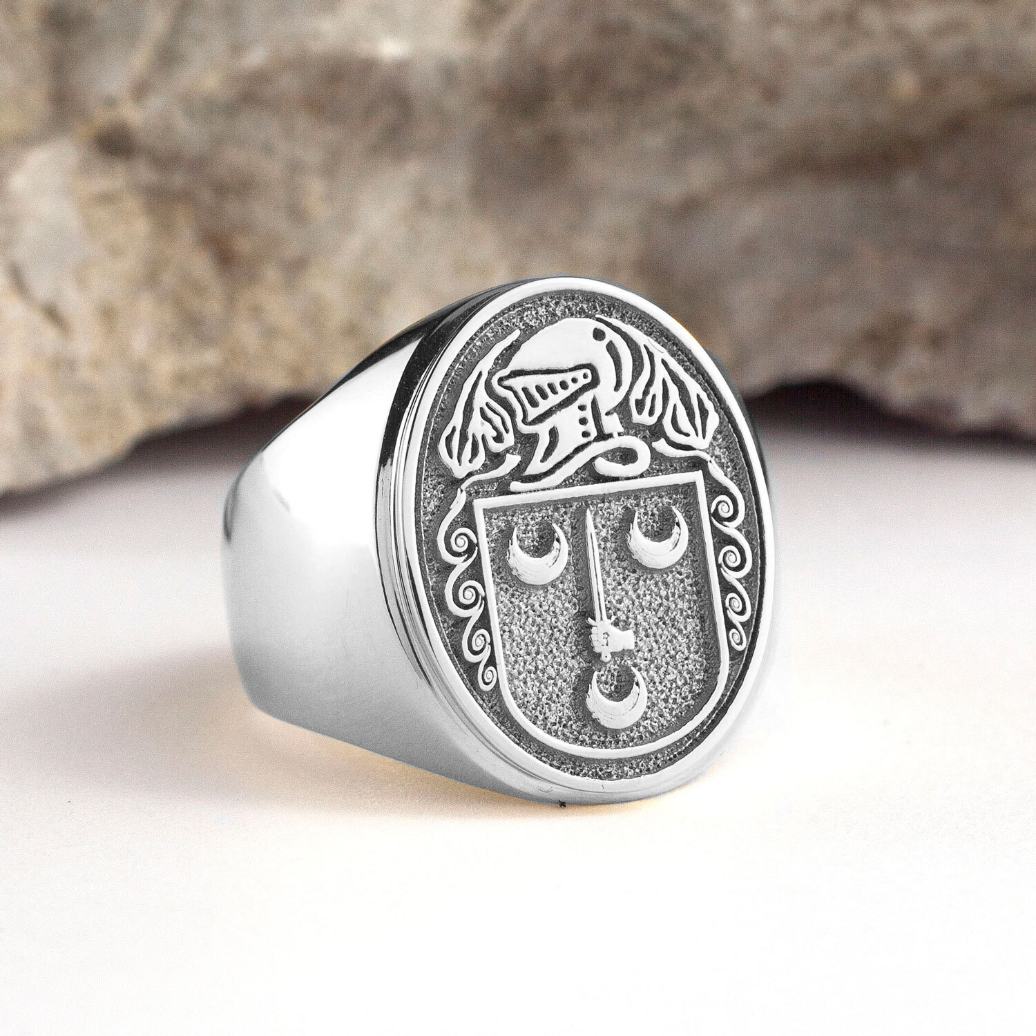 Ierse Clan Rings Sieraden Ringen Zegelringen Verenigings- & Klassenringen Familie Crest Ring Wordt geleverd met Free Mounted Clan Crest 