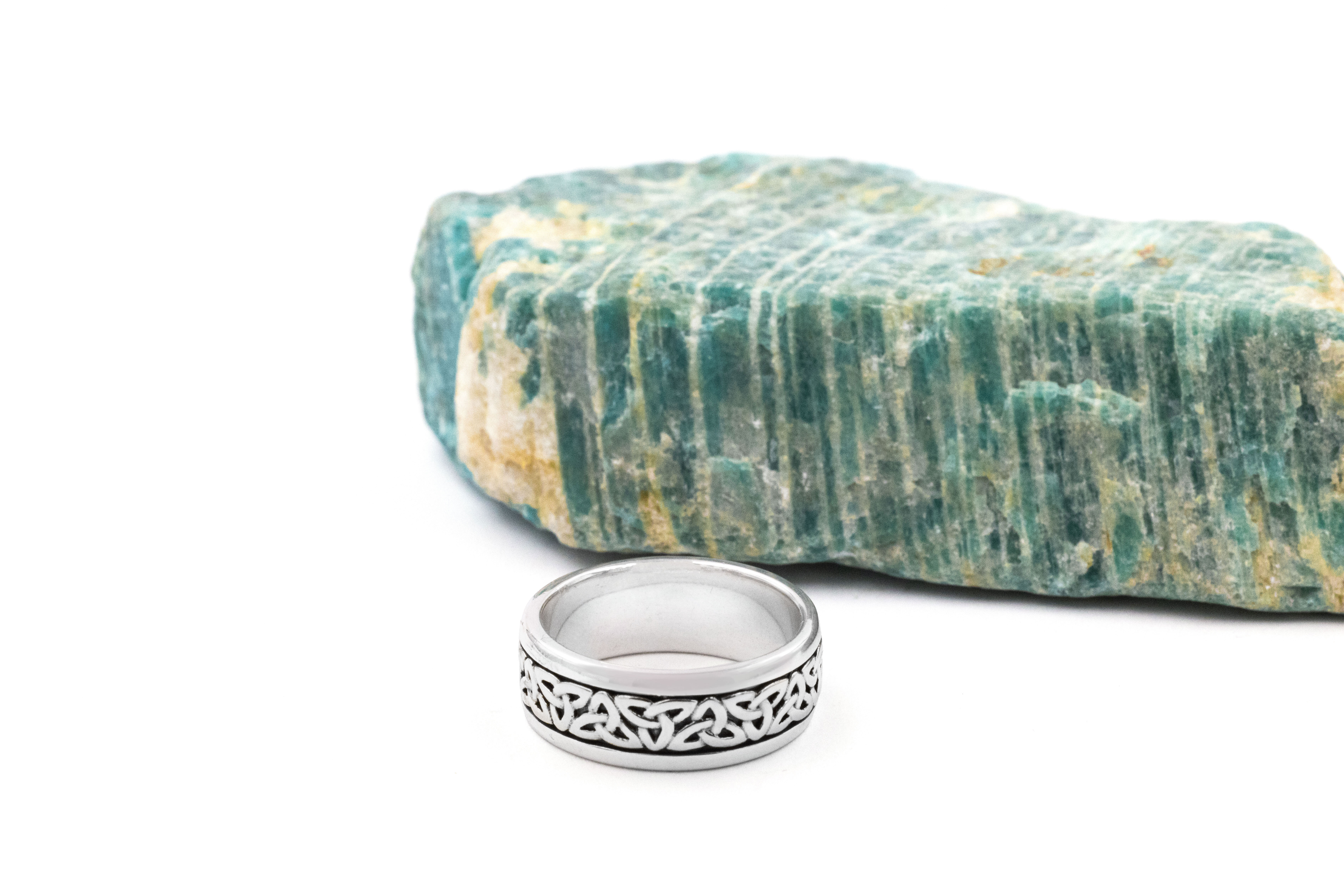 Irish Sterling Silver Celtic Knot Ring With a Oxidized Finish