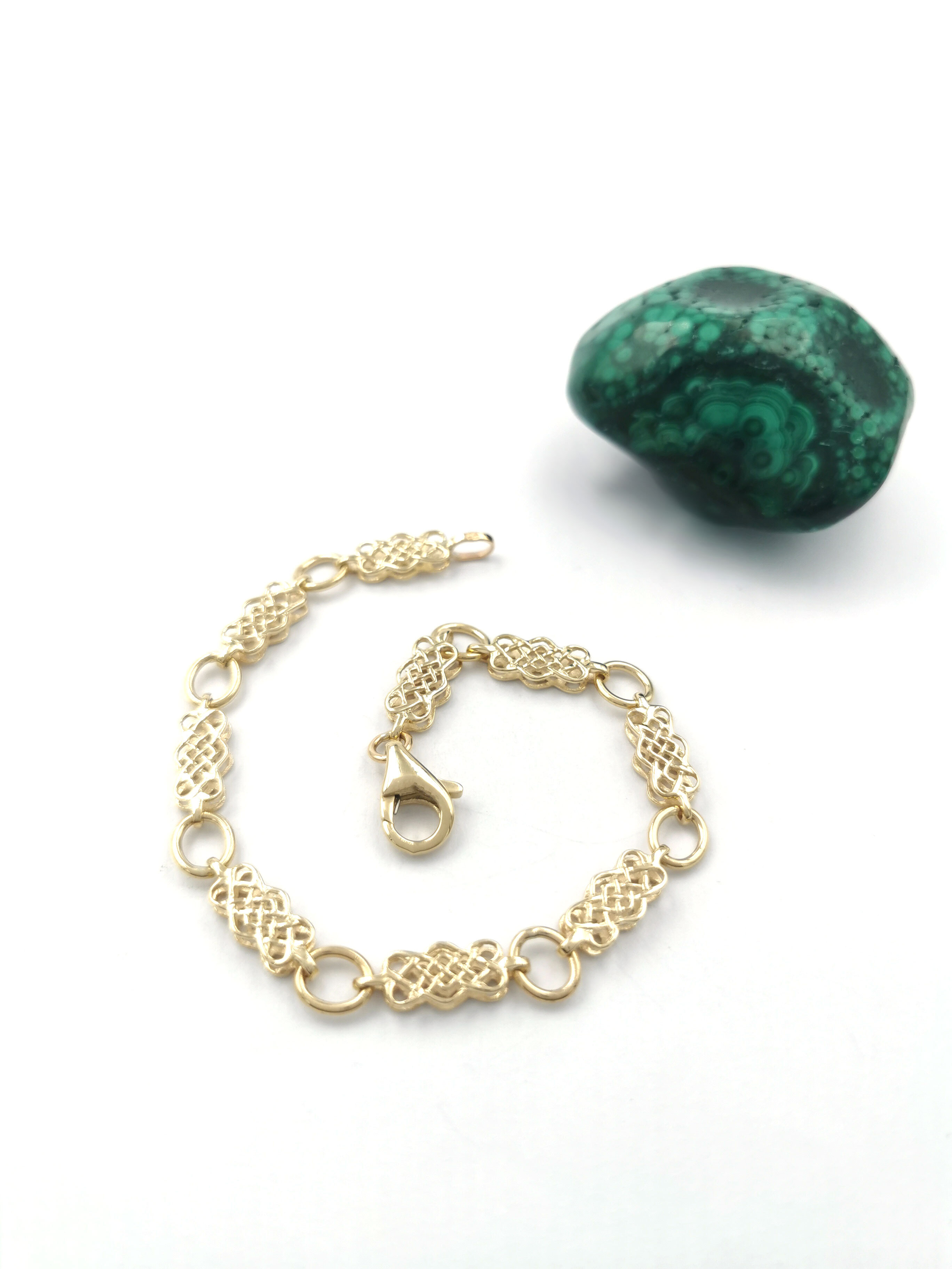 Irish 9K Yellow Gold Celtic Knot Bracelet For Women