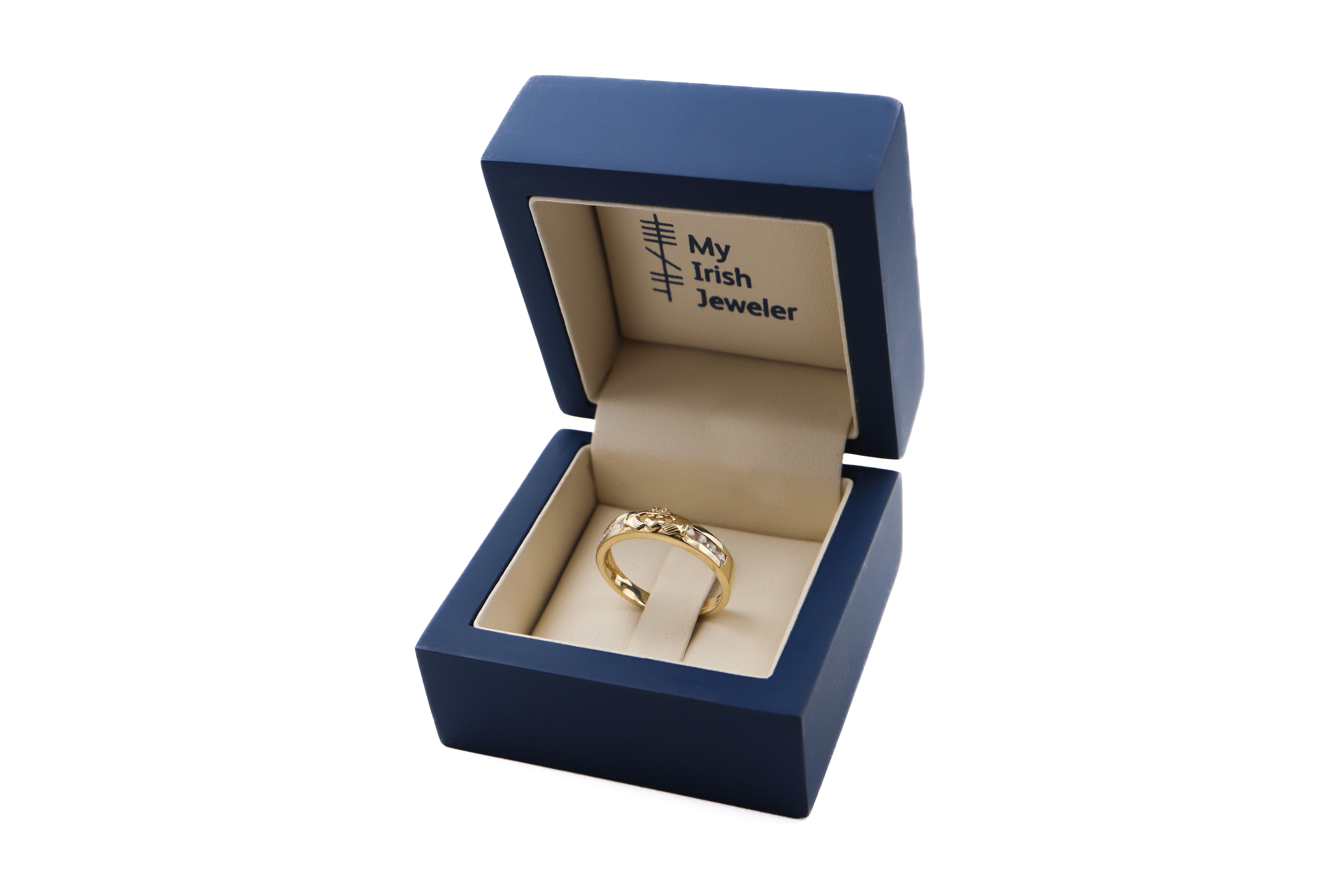 Womens Claddagh Ring in Real 9K Yellow Gold. In Luxury Packaging.