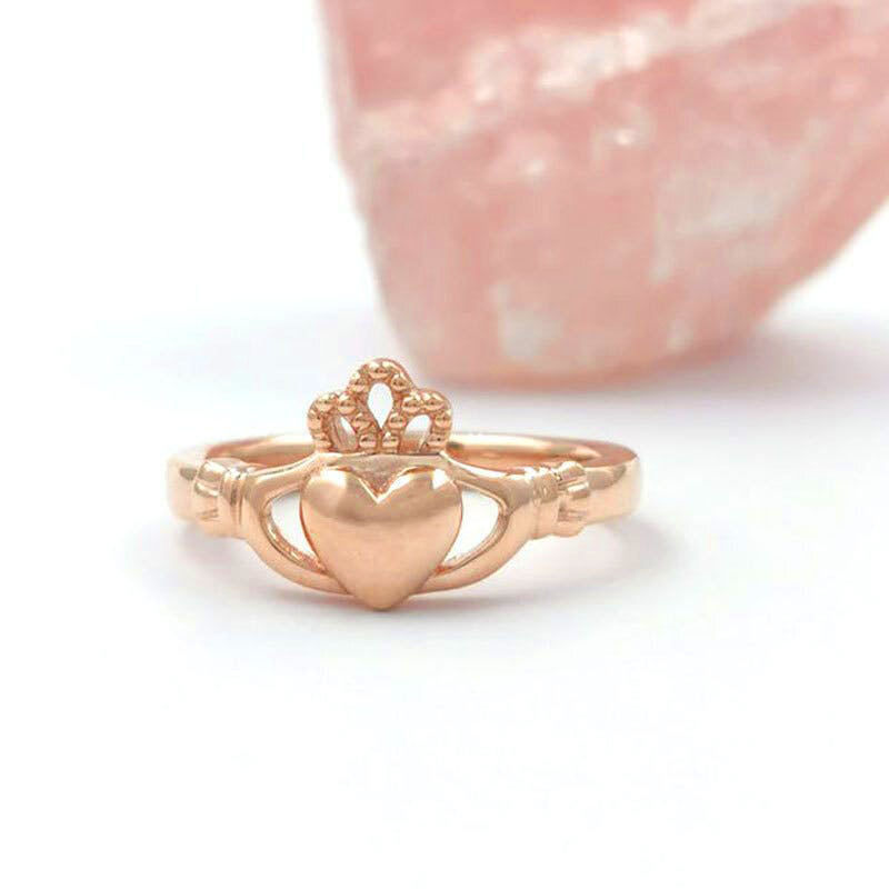 Rose gold irish claddagh shop ring