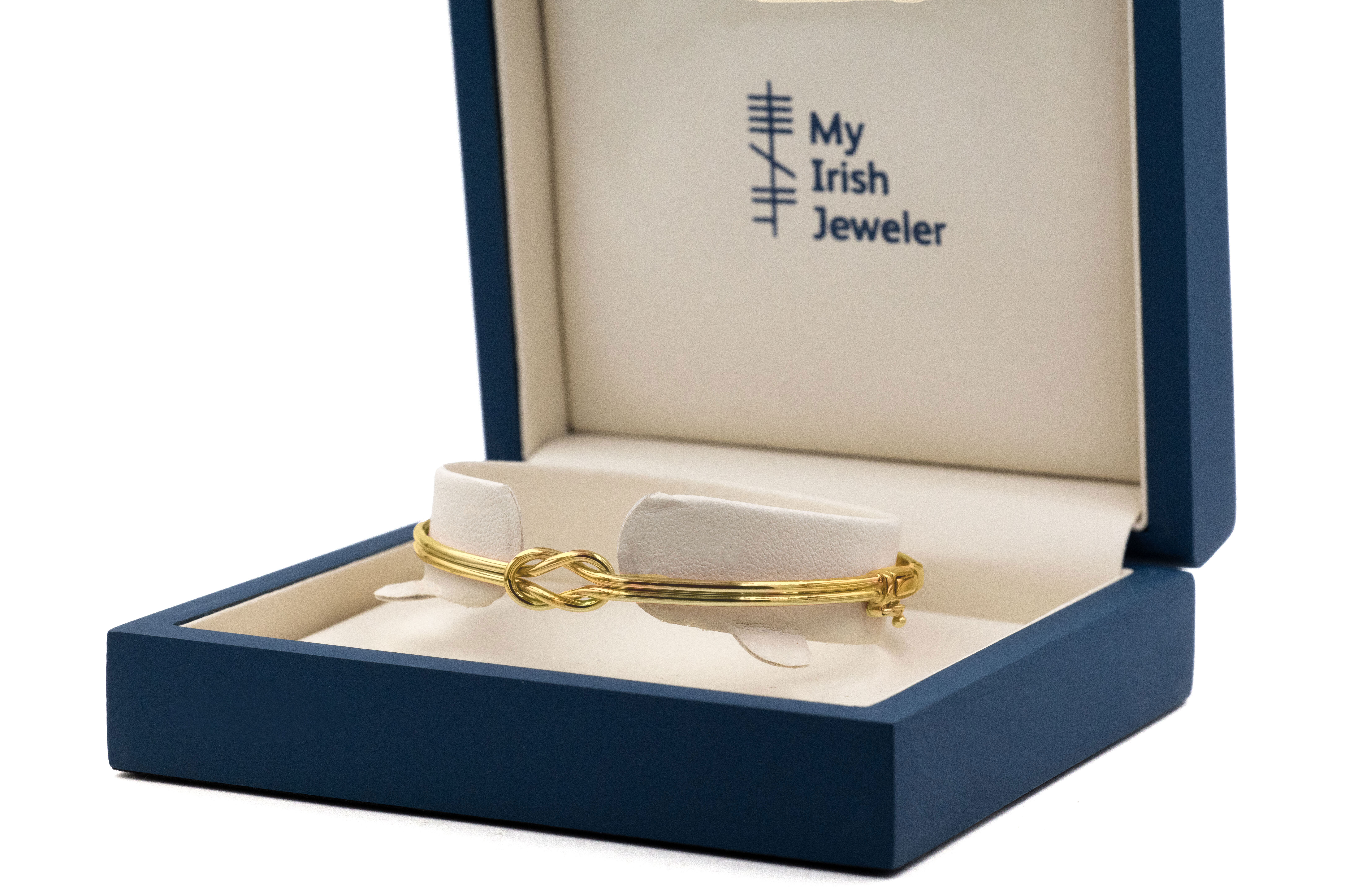 Womens Polished Celtic Knot Bracelet in Real Yellow Gold. In Luxury Packaging.