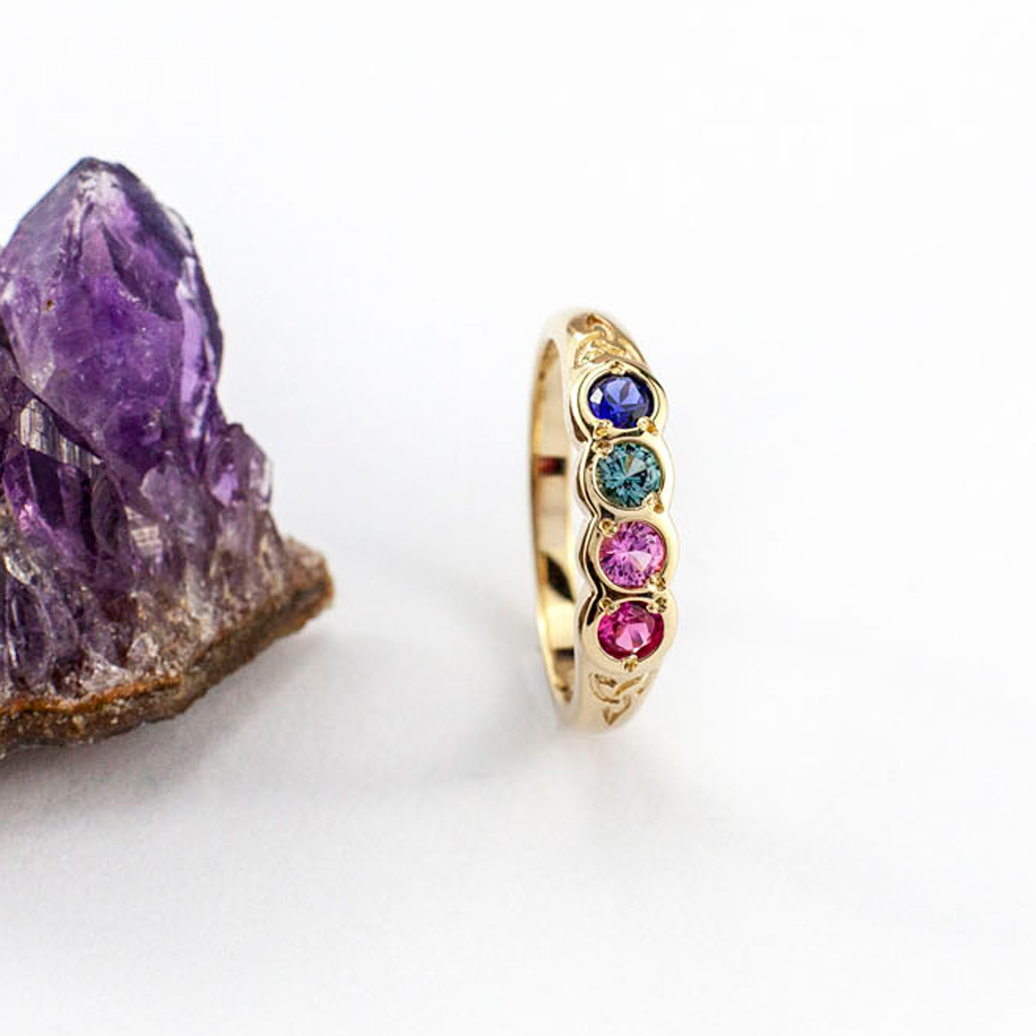 Striking Yellow Gold Celtic Knot Ring For Women