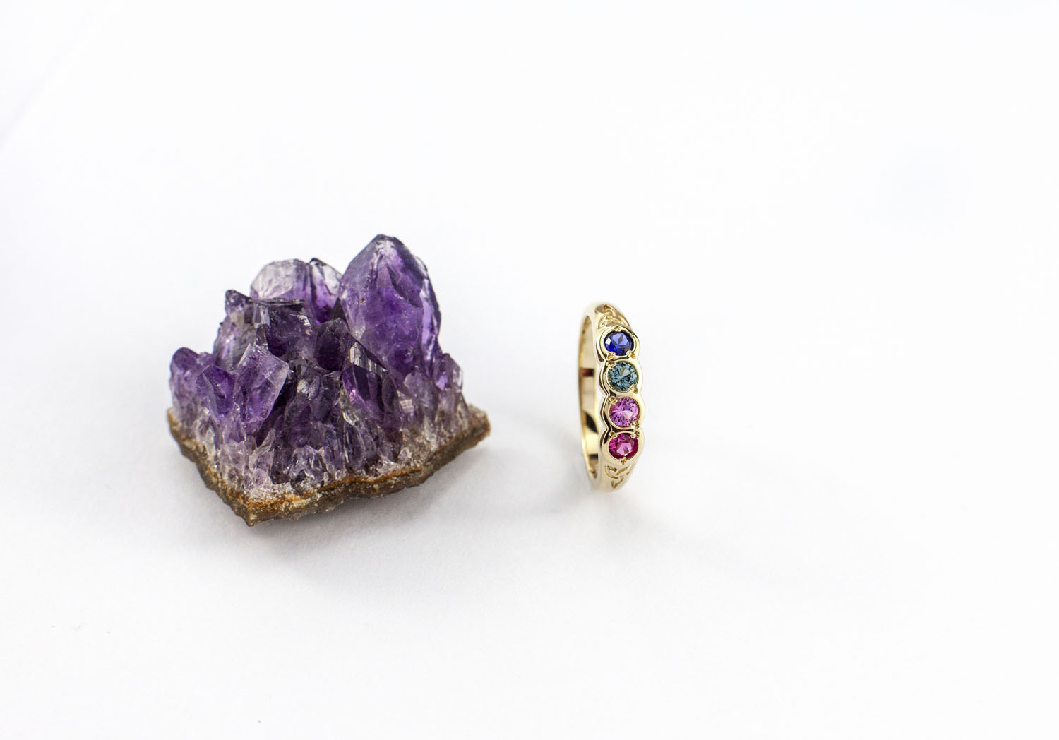 Real Yellow Gold Celtic Knot & Trinity Knot Ring For Women