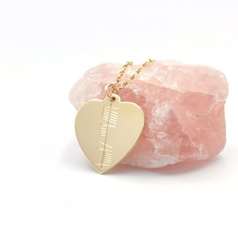 9K Personalized Ogham Heart Necklace, From Ireland My Irish Jeweler