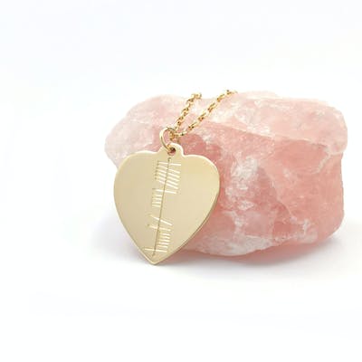 9K Personalized Ogham Heart Pendant