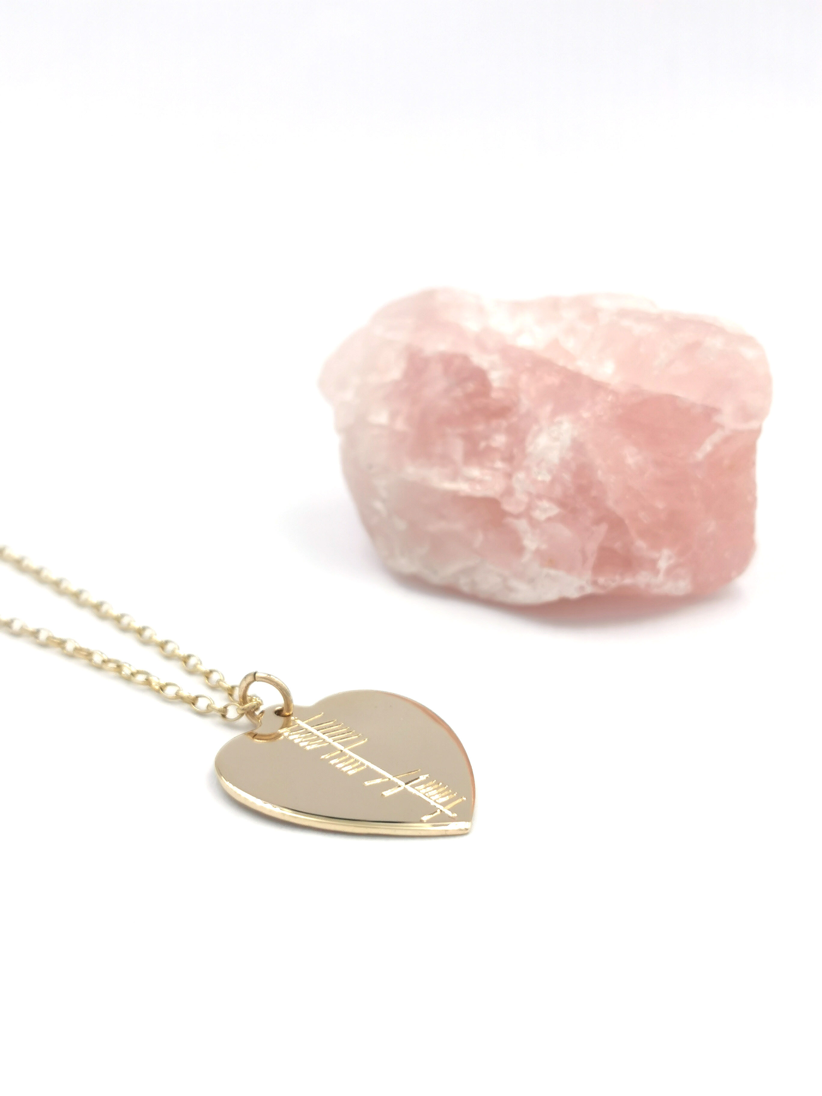 9K Personalised Ogham Heart Necklace, From Ireland My Irish Jeweler