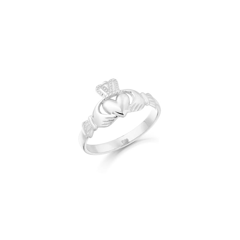 Striking White Gold Claddagh Ring For Women