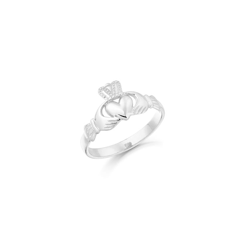 9K White Gold Ladies Plain Claddagh Ring From My Irish Jeweler