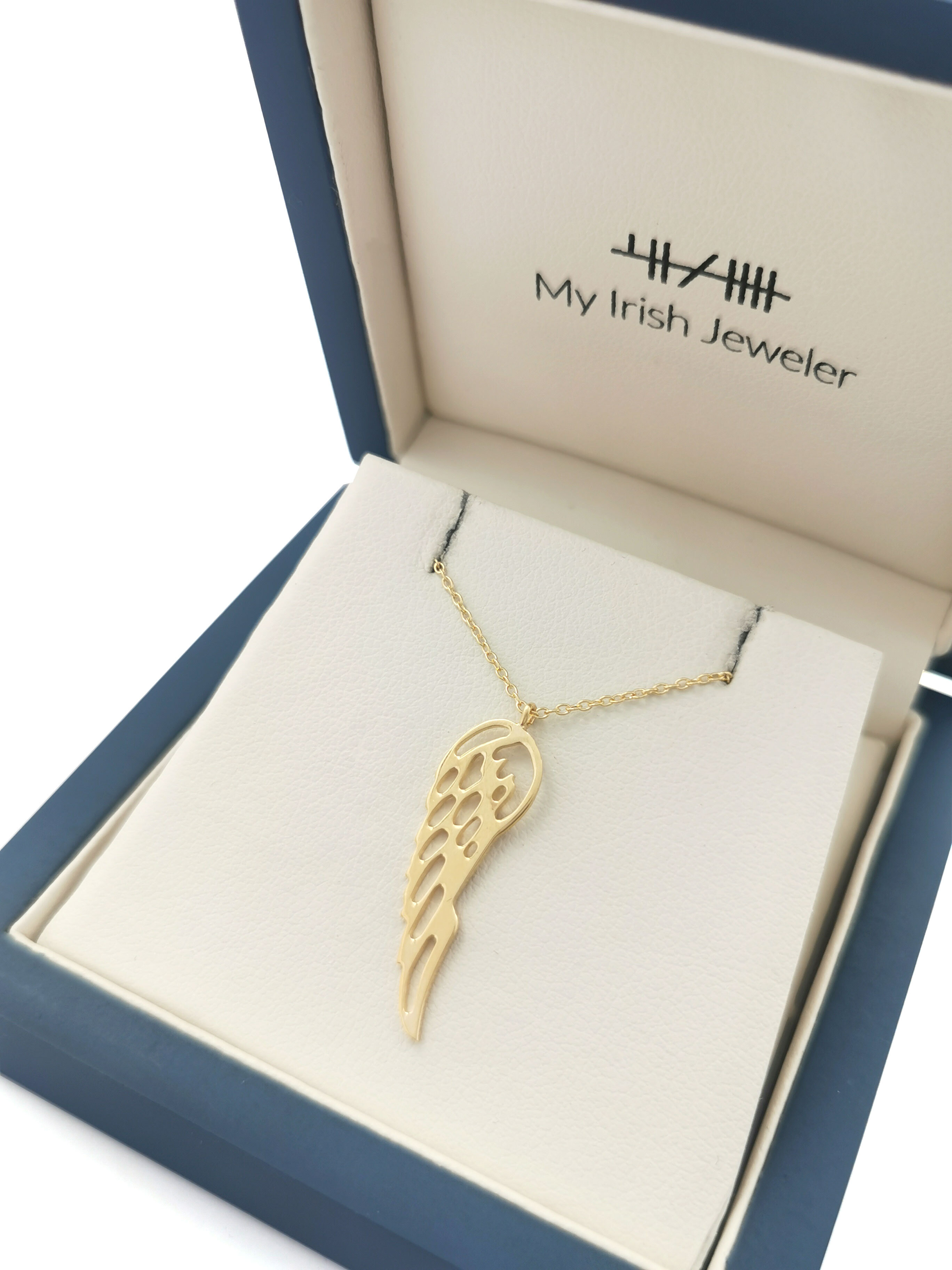 9ct gold online angel wing pendant