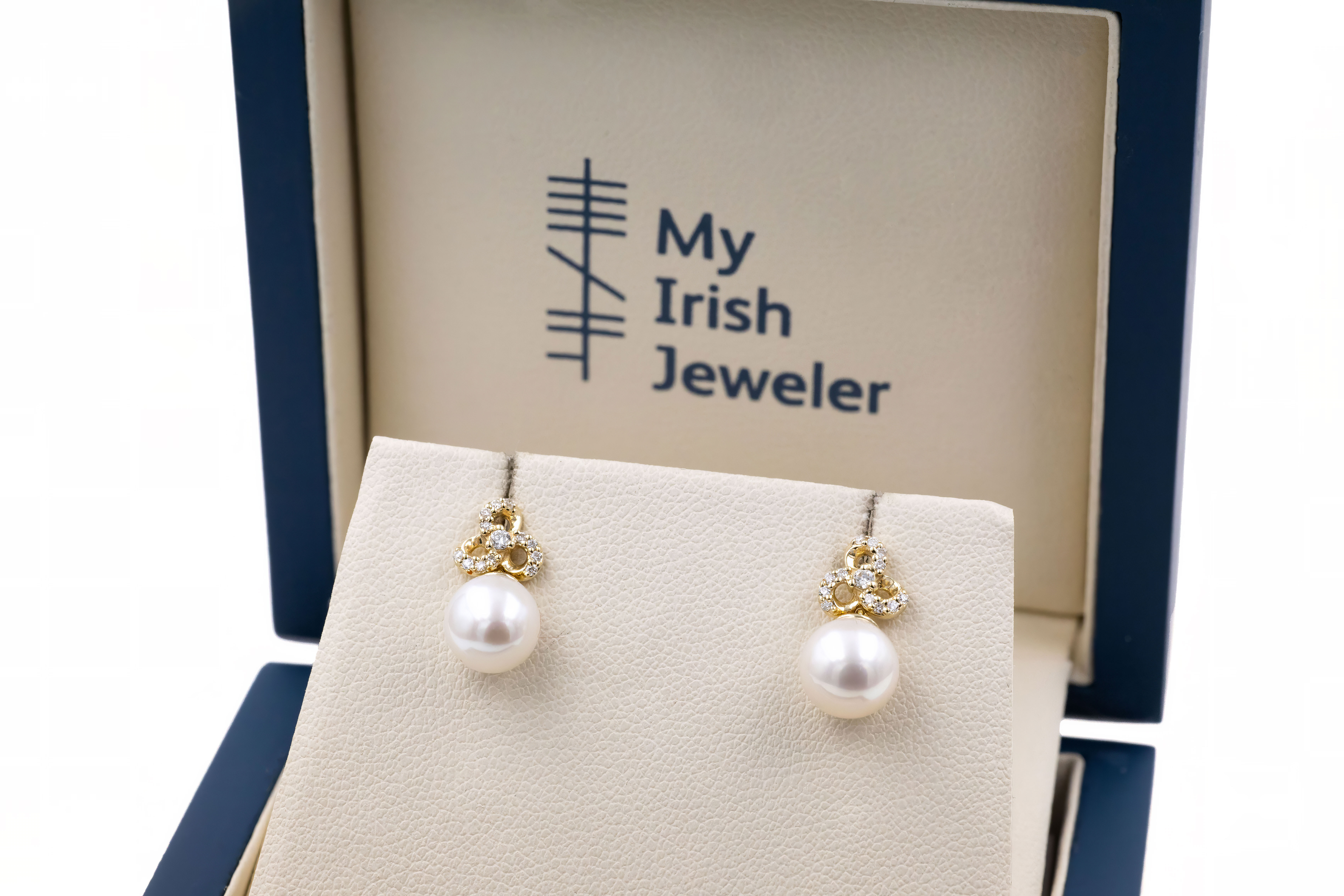 Striking 9K Yellow Gold Trinity Knot Earrings For Women With a Polished Finish. In Luxury Packaging.