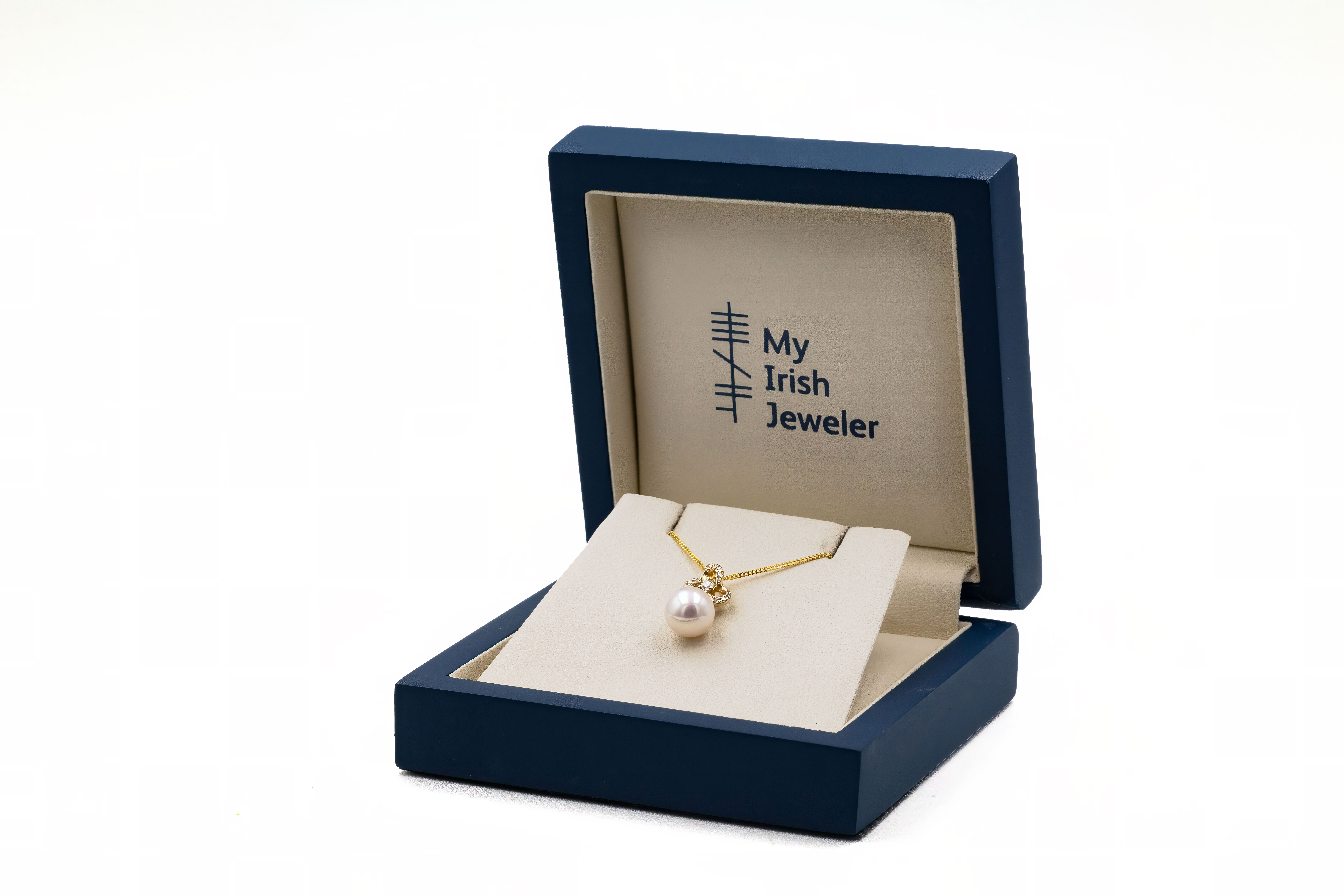 Womens Polished Trinity Knot Necklace in Real Yellow Gold. In Luxury Packaging.