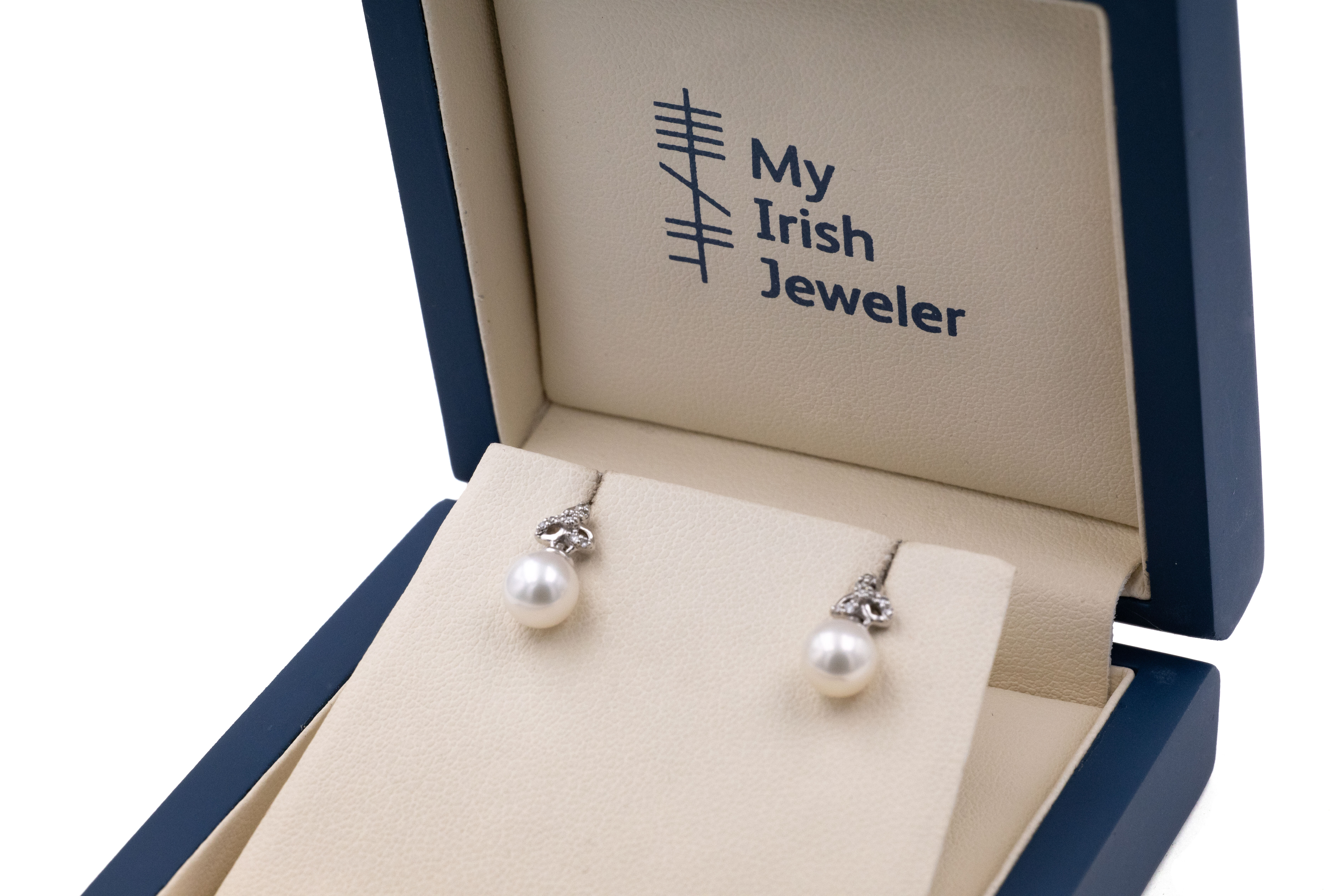 Womens Trinity Knot Earrings in 9K White Gold With a Polished Finish. In Luxury Packaging.