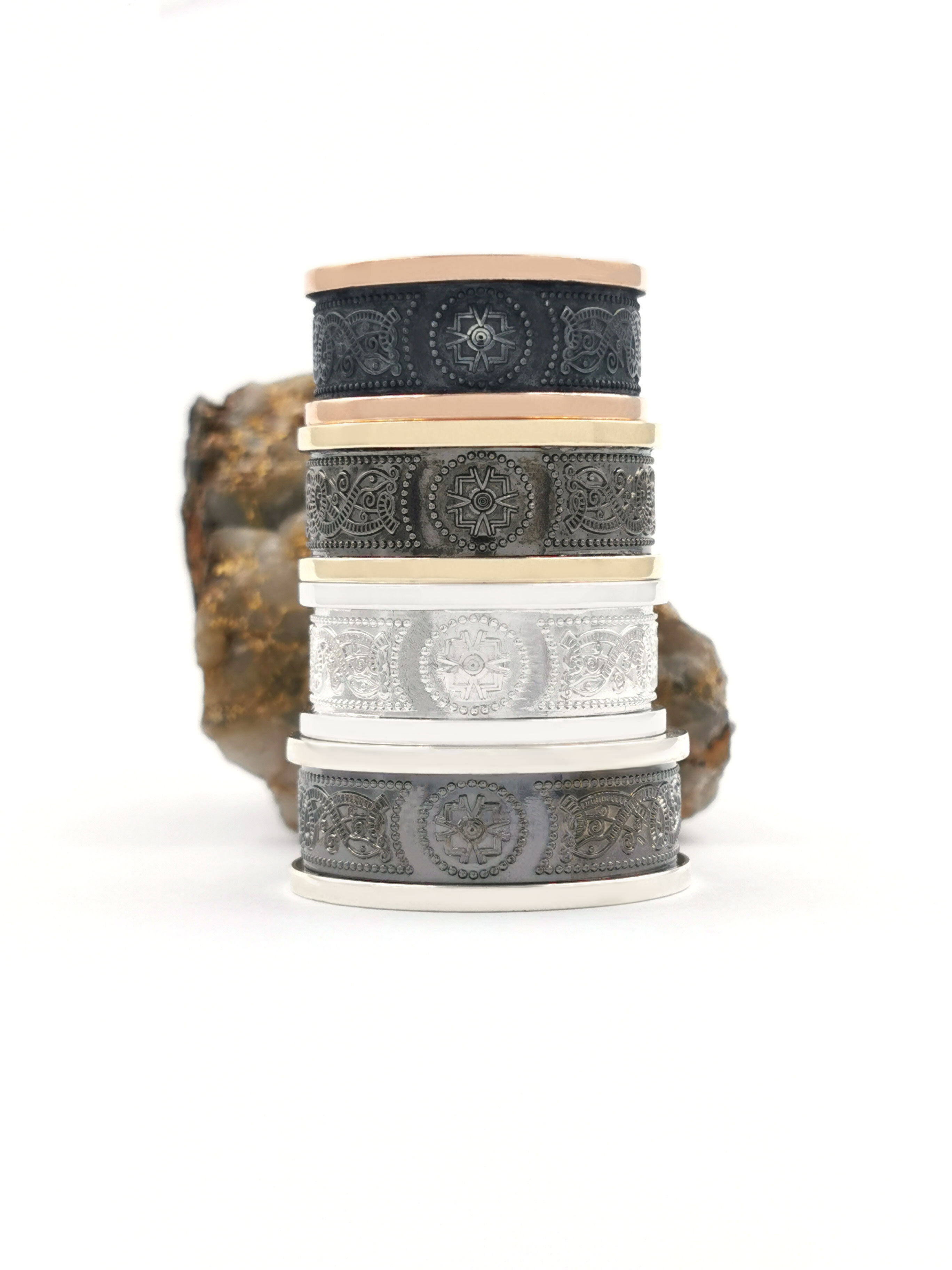 Ardagh Chalice & Celtic Knot Ring in Sterling Silver With a Oxidized Finish