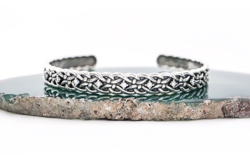 Womens Oxidized Celtic Knot Bracelet in Real Sterling Silver