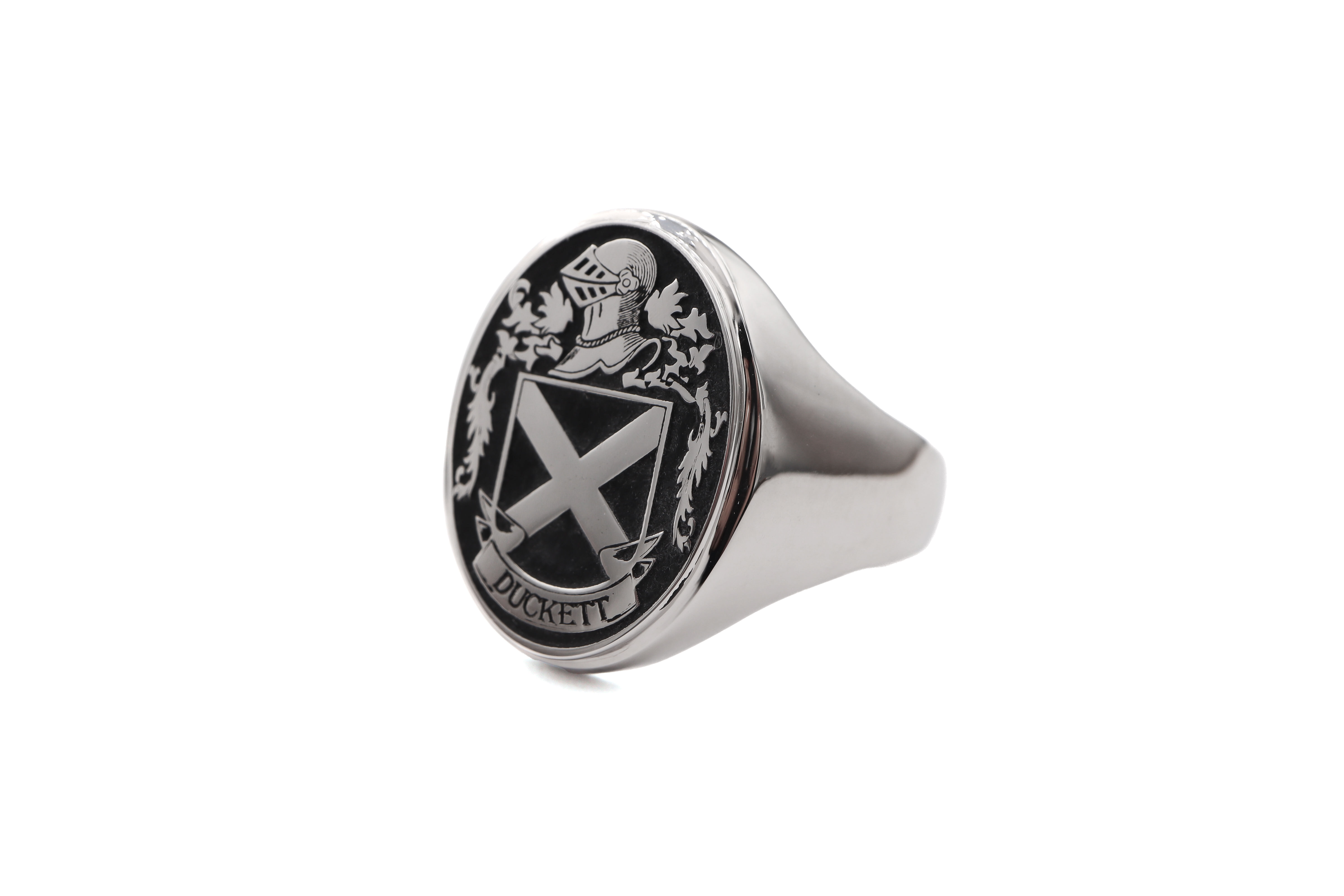 Genuine Sterling Silver Family Crest Ring For Men With a Oxidised Finish