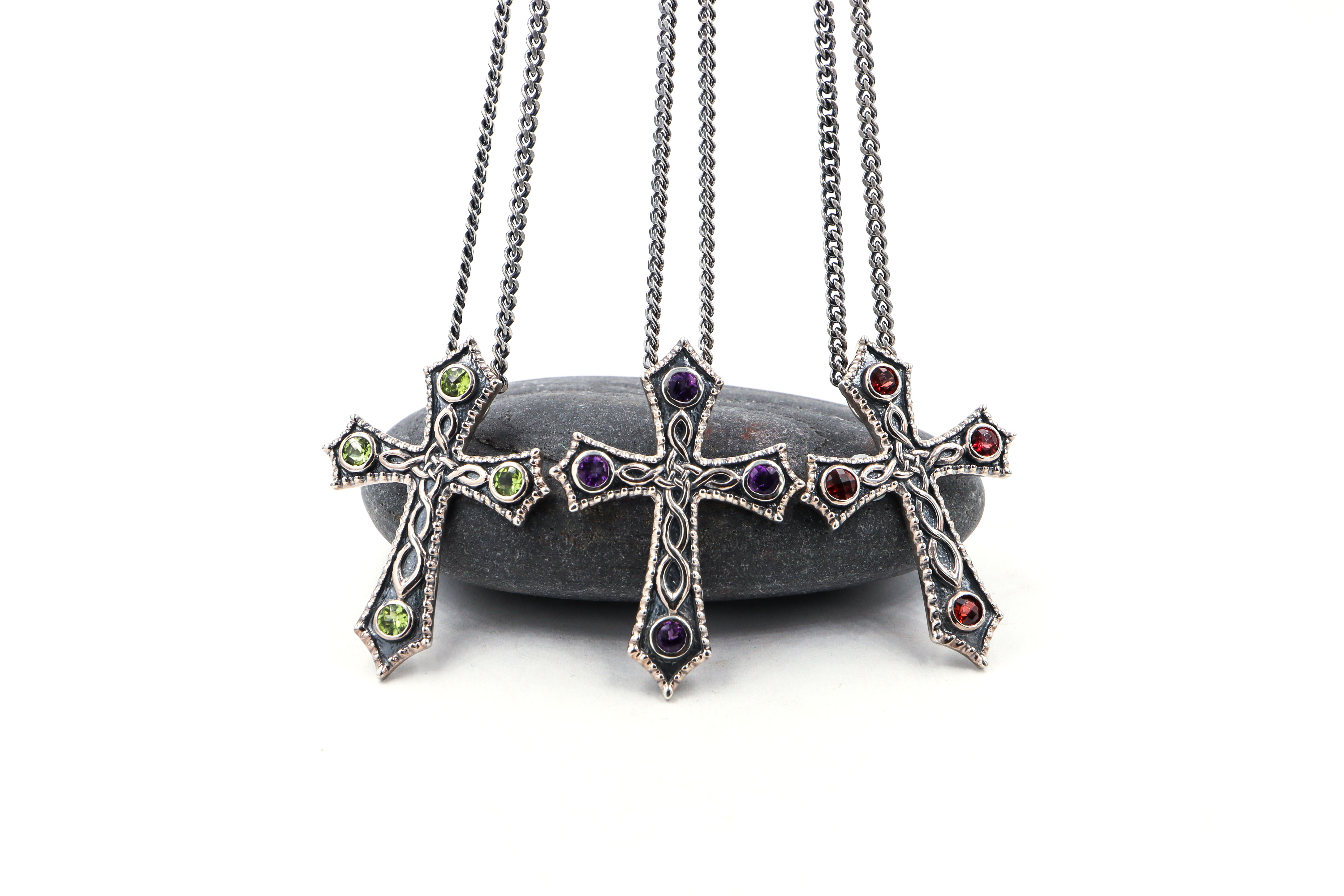 Celtic Cross & Celtic Knot Necklace in Sterling Silver