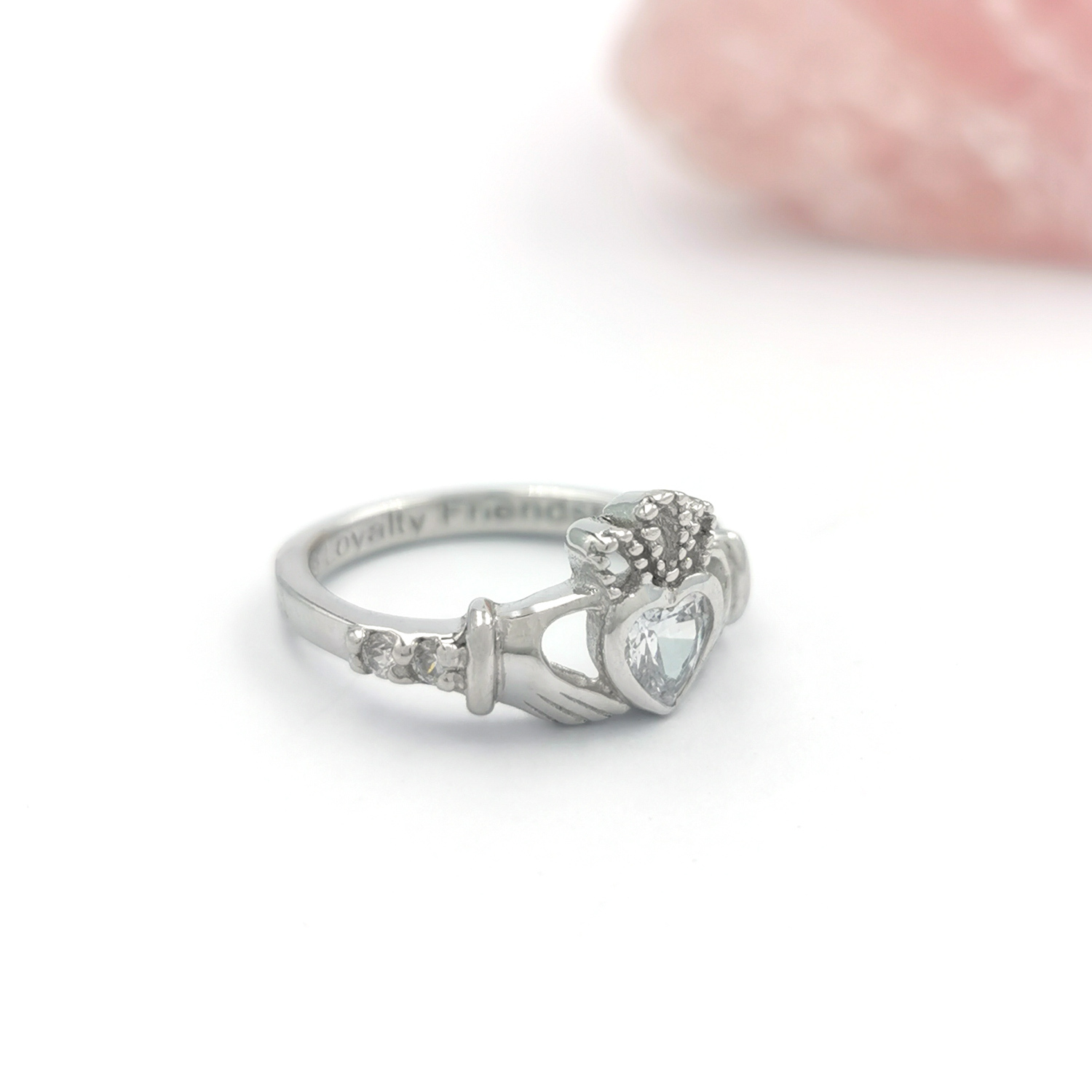 Genuine Sterling Silver April Birthstone Ring For Women