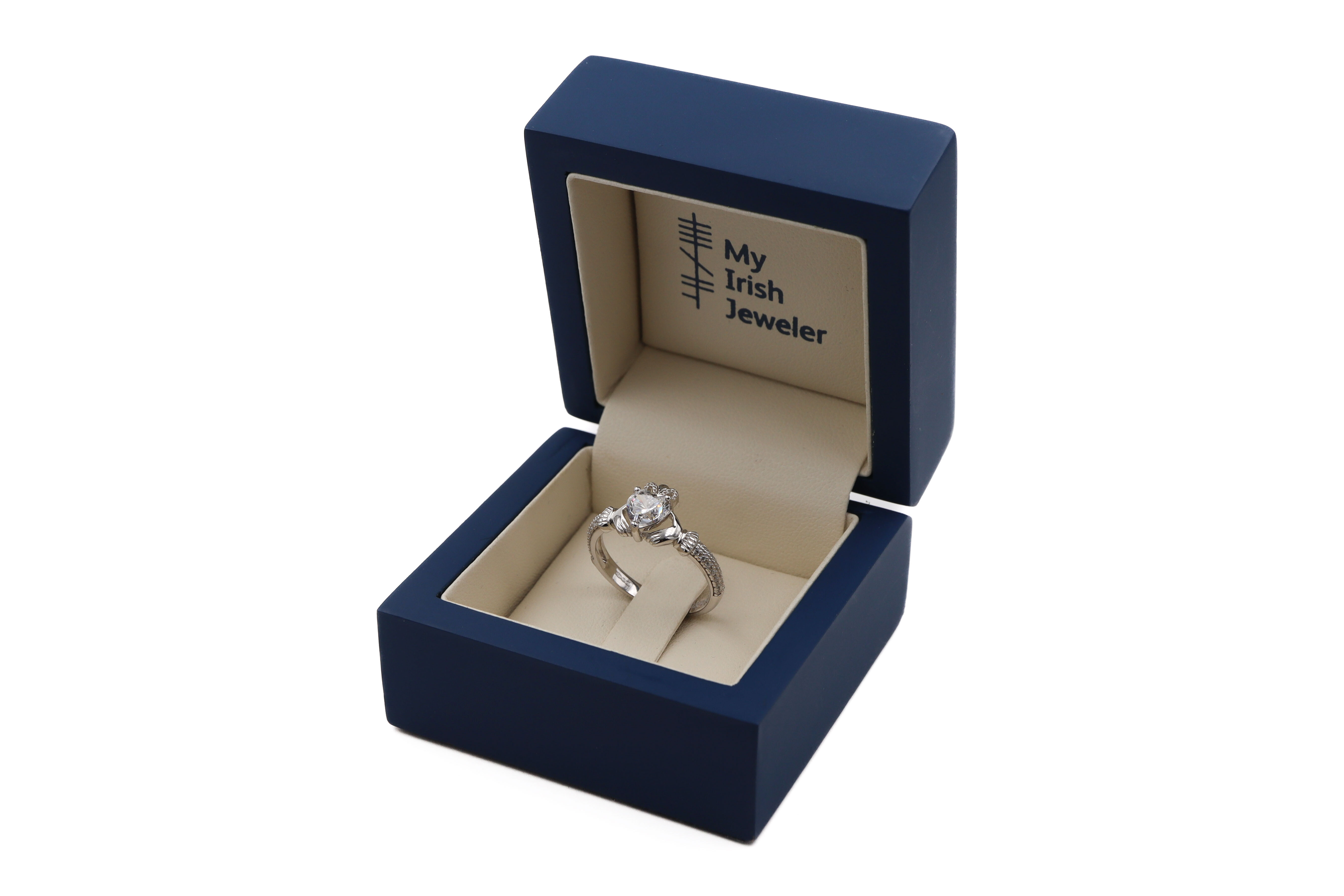 Real Sterling Silver April Birthstone 2.0mm Ring For Women. In Luxury Packaging.
