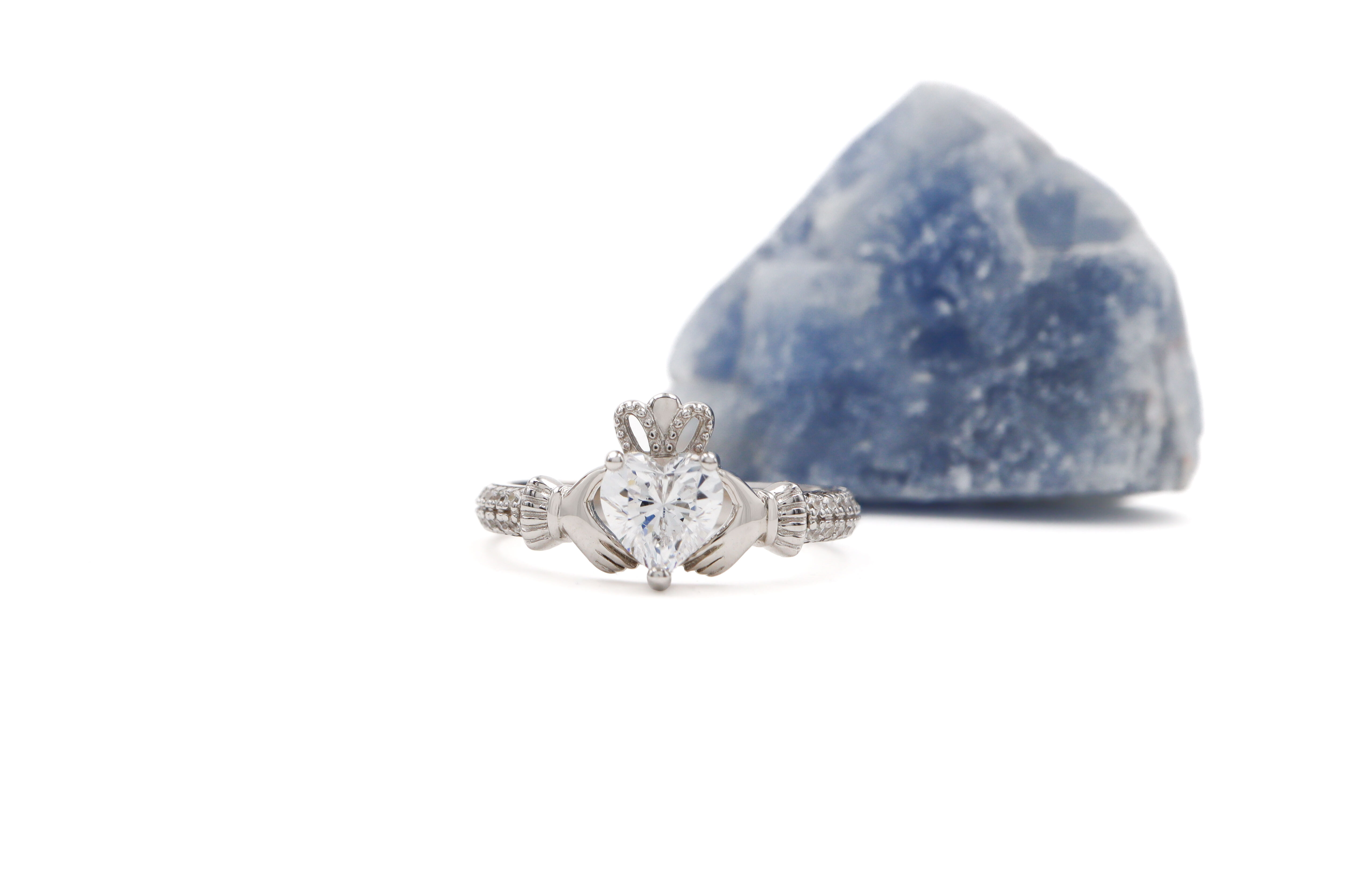 Womens April Birthstone Gift Set in Sterling Silver With a Polished Finish