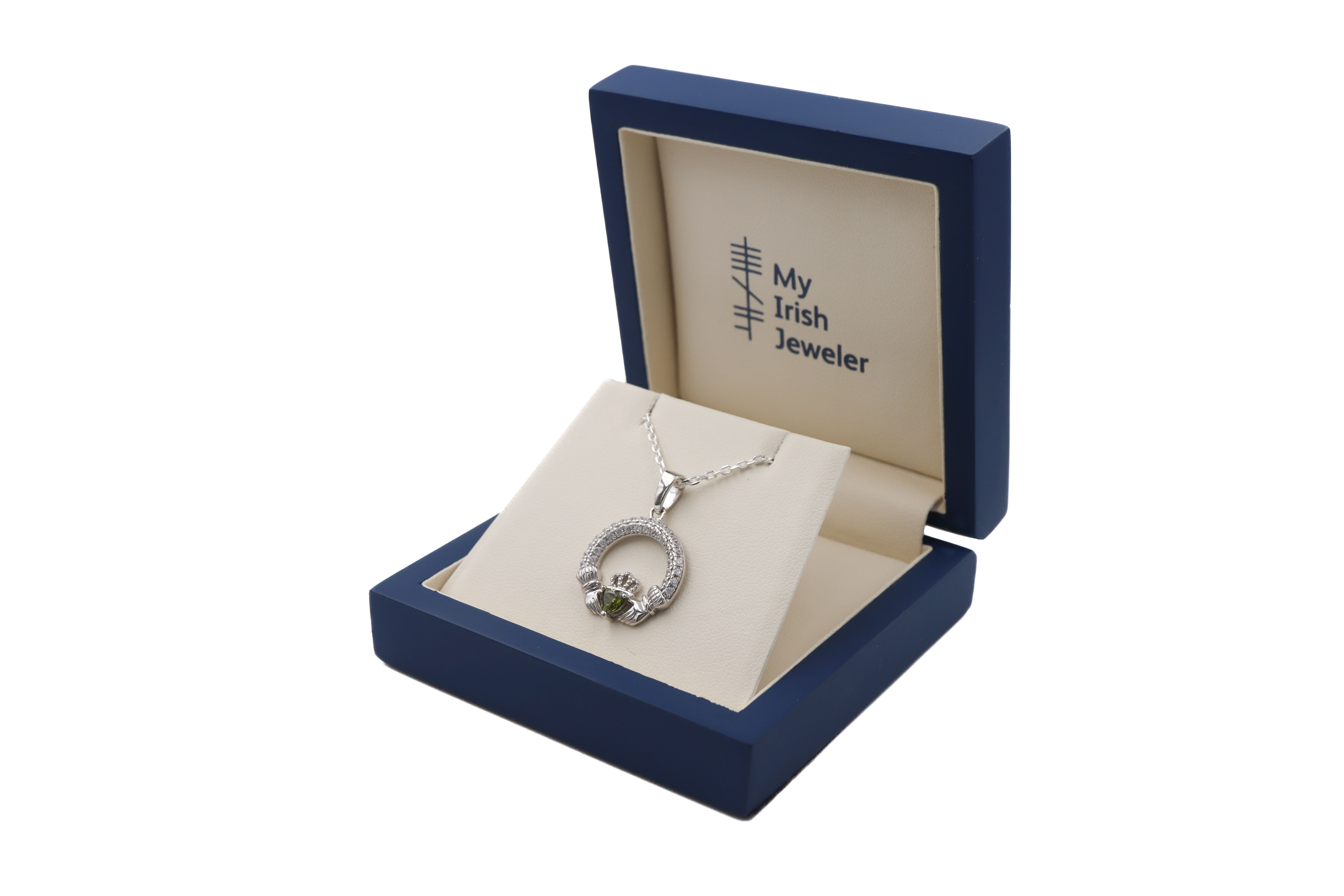 Personalized Sterling Silver August Birthstone Gift Set With a Polished Finish For Women. In Luxury Packaging.