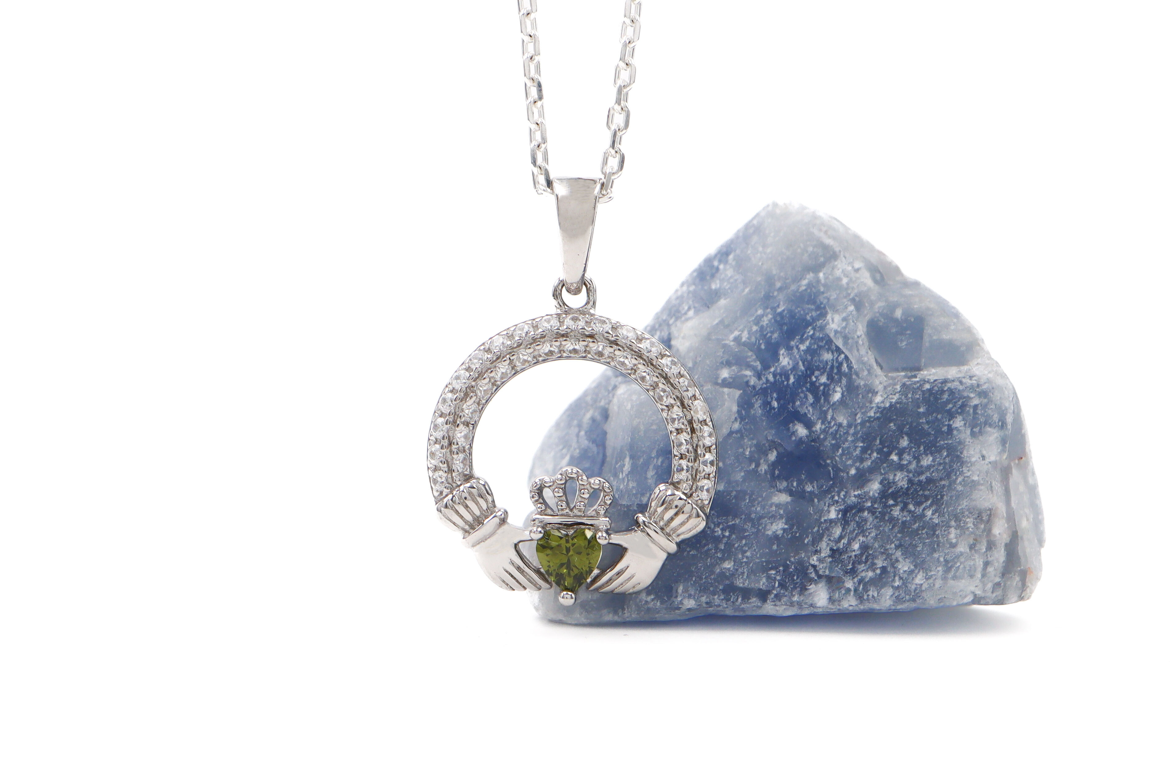 Striking Sterling Silver August Birthstone Gift Set With a Polished Finish For Women