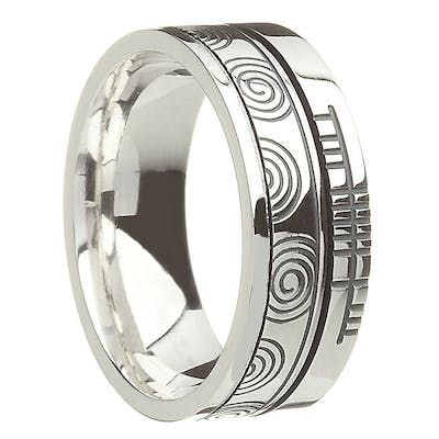 Personalized Ogham Newgrange Spiral Ring
