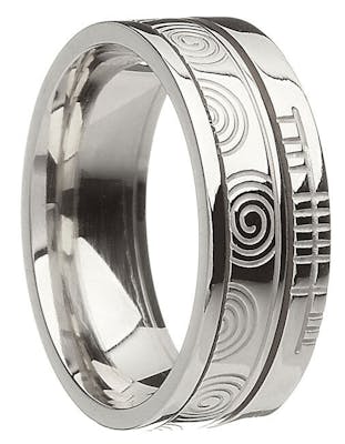 Personalized Ogham Newgrange Spiral Ring