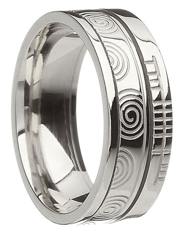 Irish Platinum 950 Ogham Ring
