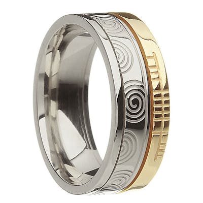 Personalised Ogham Newgrange Spiral Ring