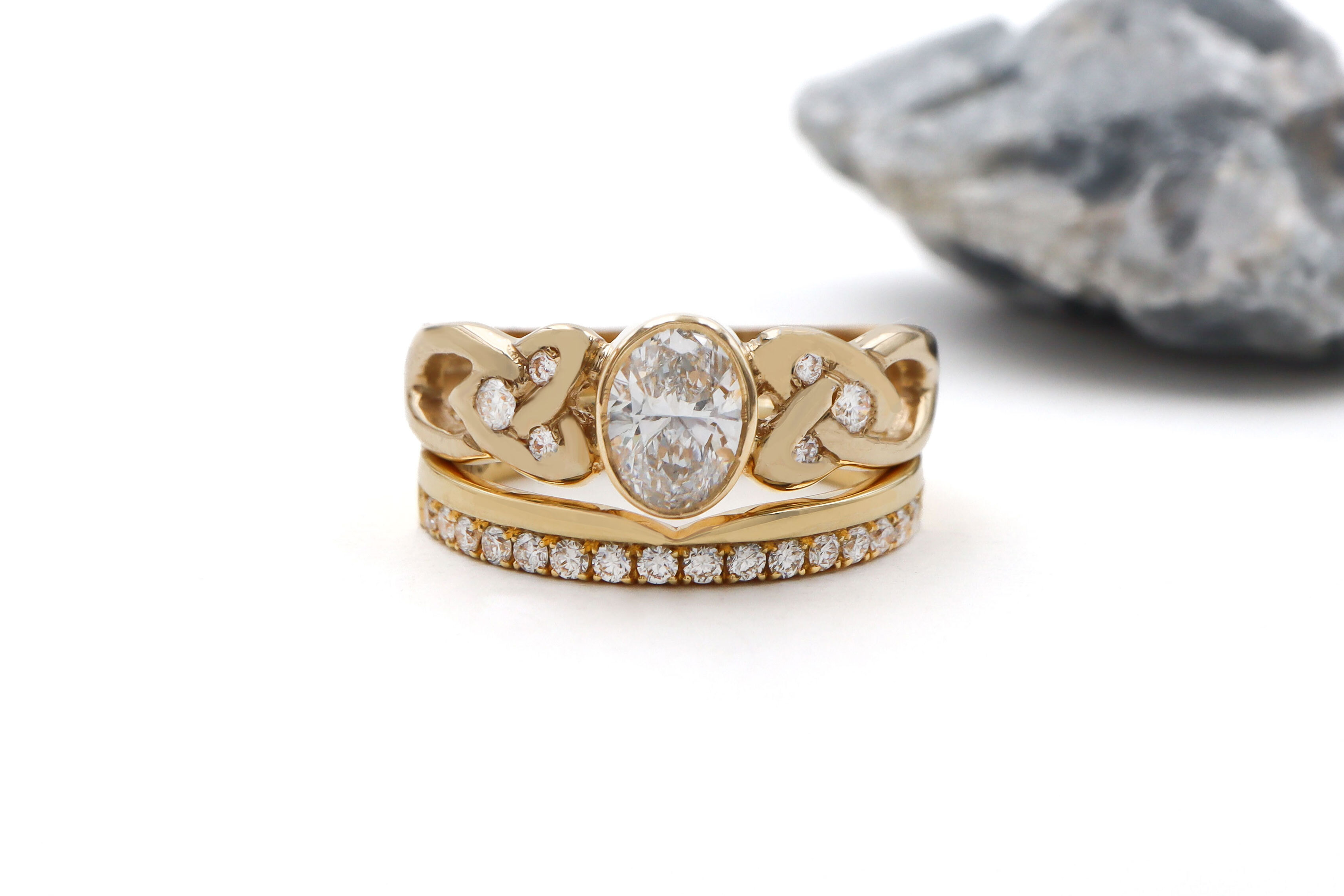 Bezel Set Oval Diamond Trinity Knot Ring, From… | My Irish Jeweler