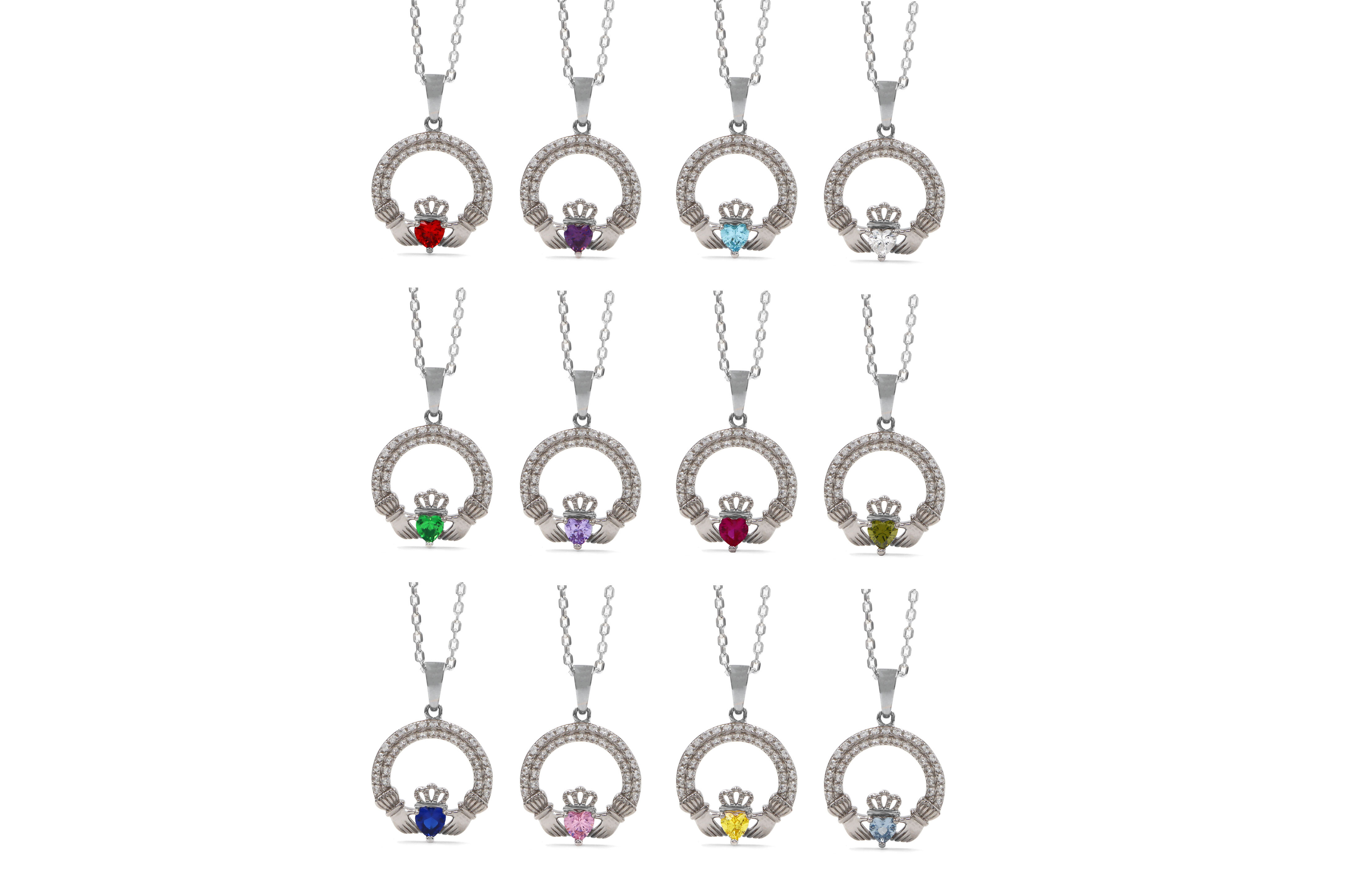 Womens December Birthstone Necklace in Real Sterling Silver