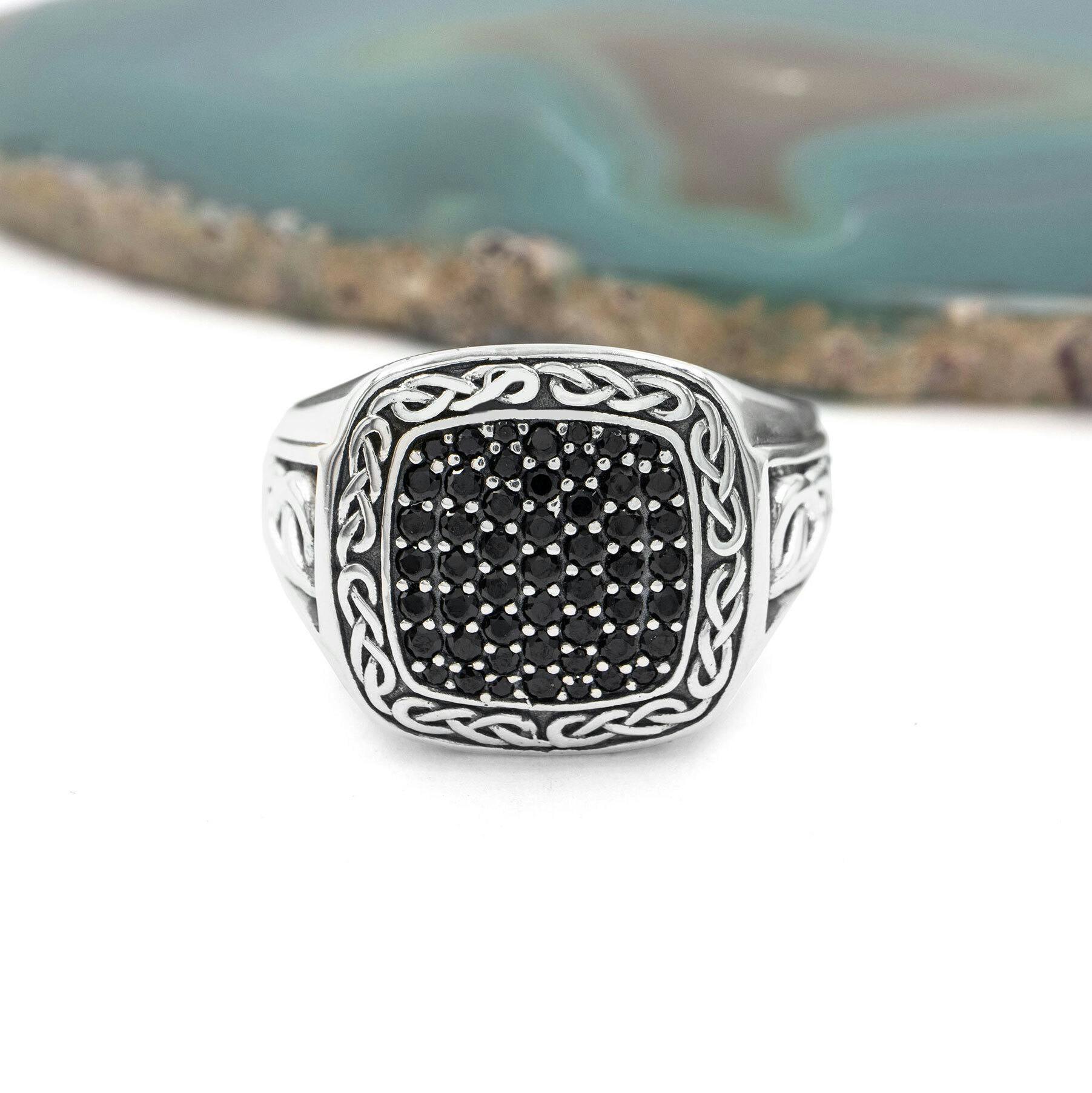 Black Spinel Celtic Signet Ring, From Ireland | My Irish Jeweler