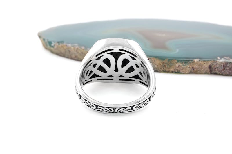Black Spinel Celtic Signet Ring From Ireland My Irish Jeweler 