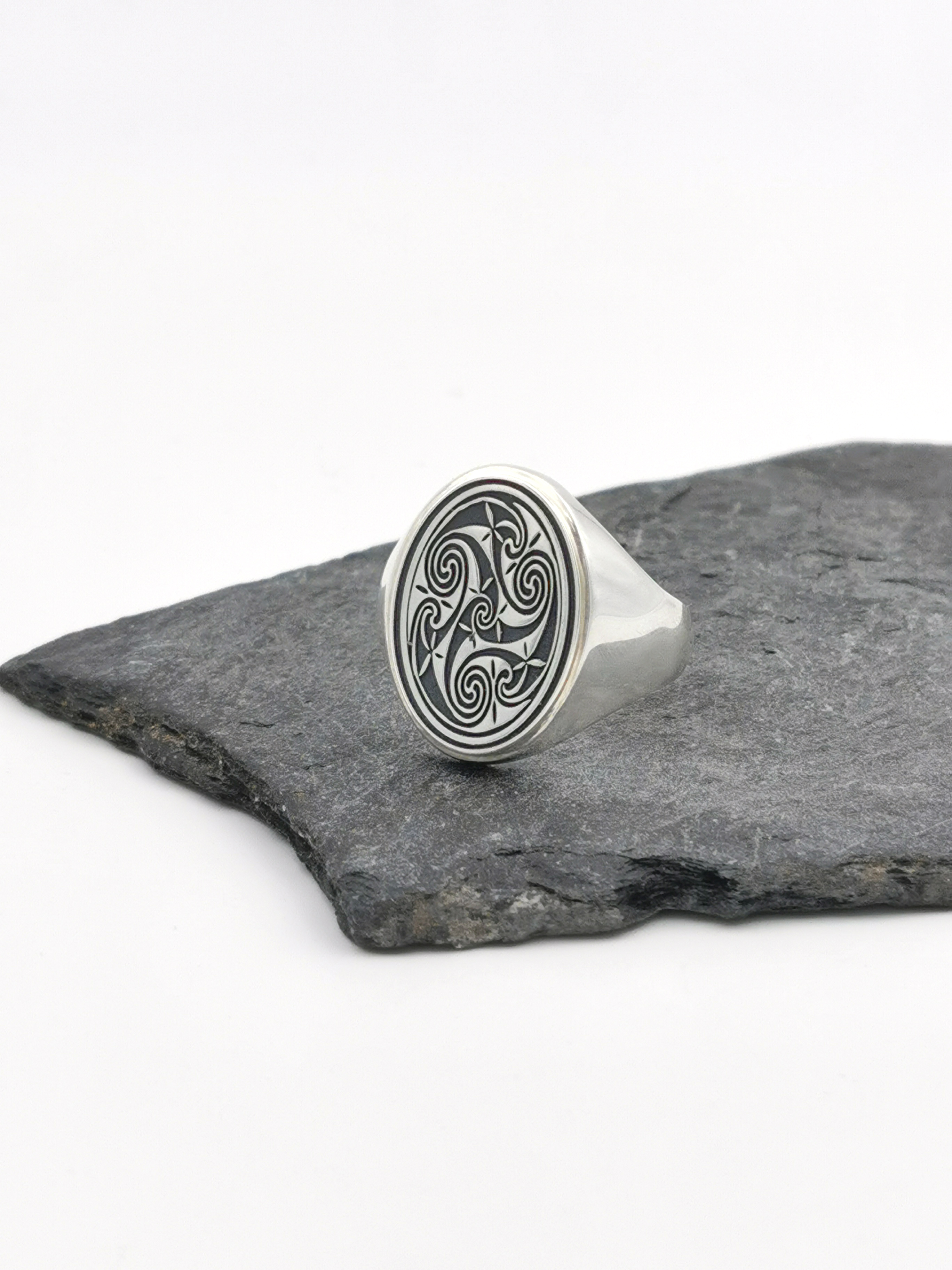 Sterling Silver Book of Kells Design Signet Ring