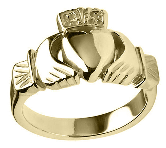 Vintage 1995s Irish Claddagh Relationship Ring 9 Carat Yellow Gold –  Imperial Jewellery