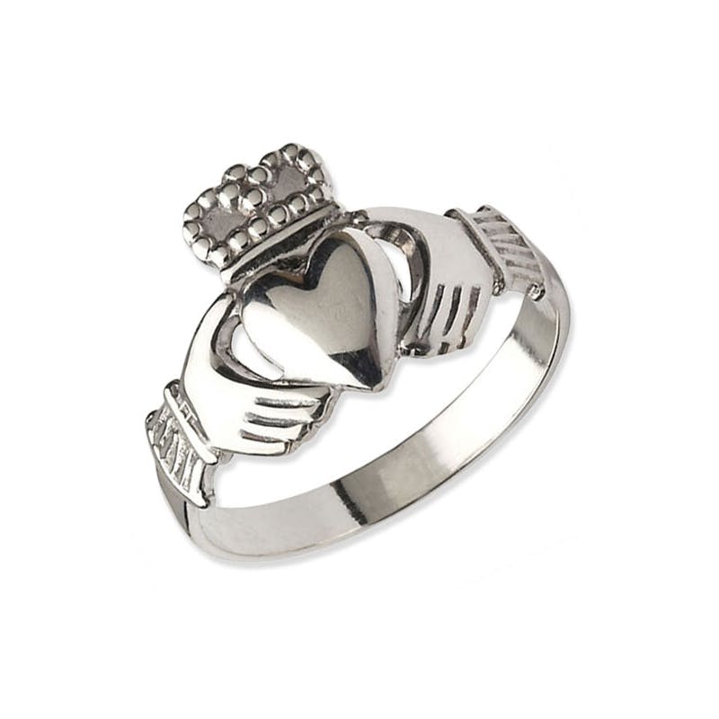 Gorgeous Platinum Claddagh Ring For Men