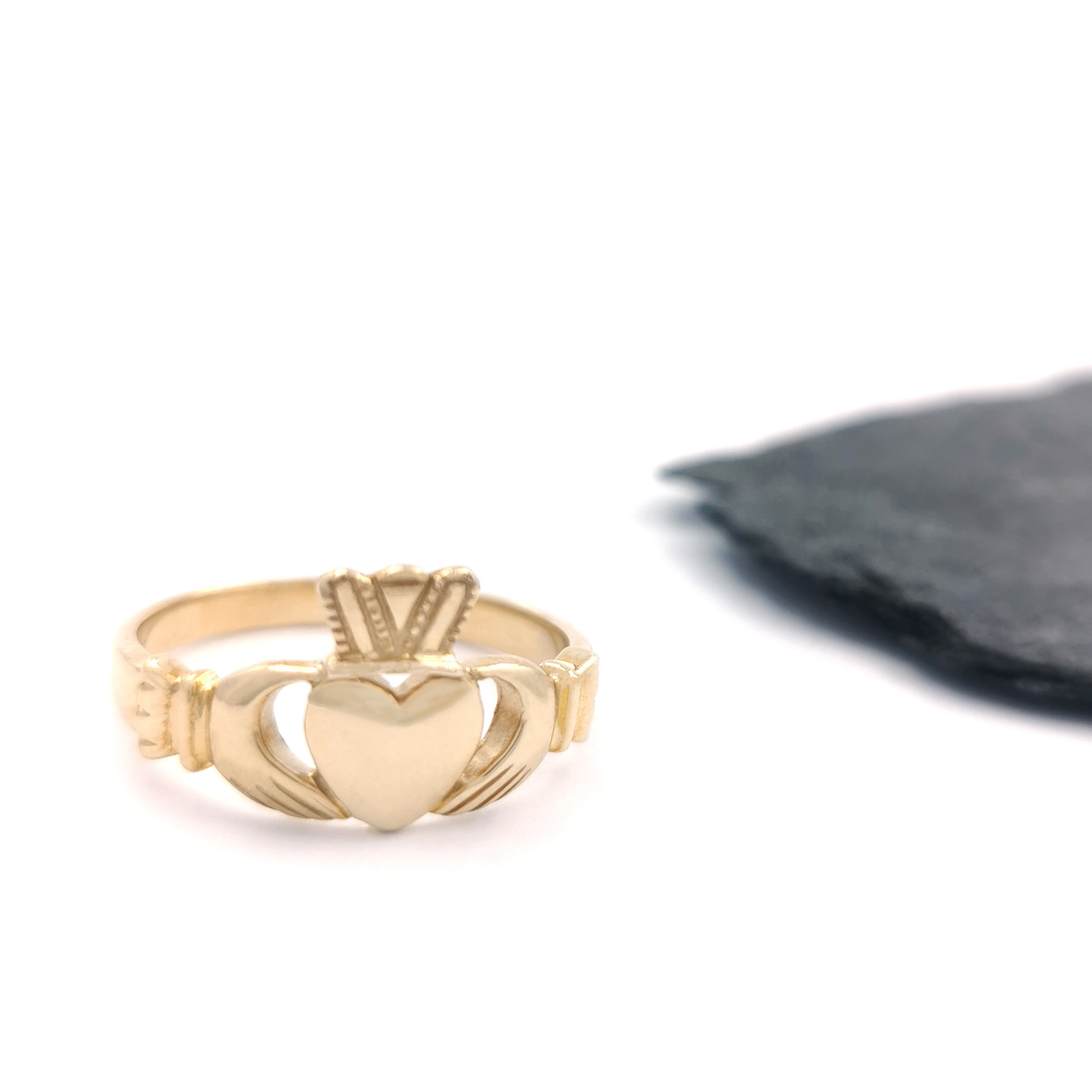 Irish Yellow Gold Claddagh Ring For Men