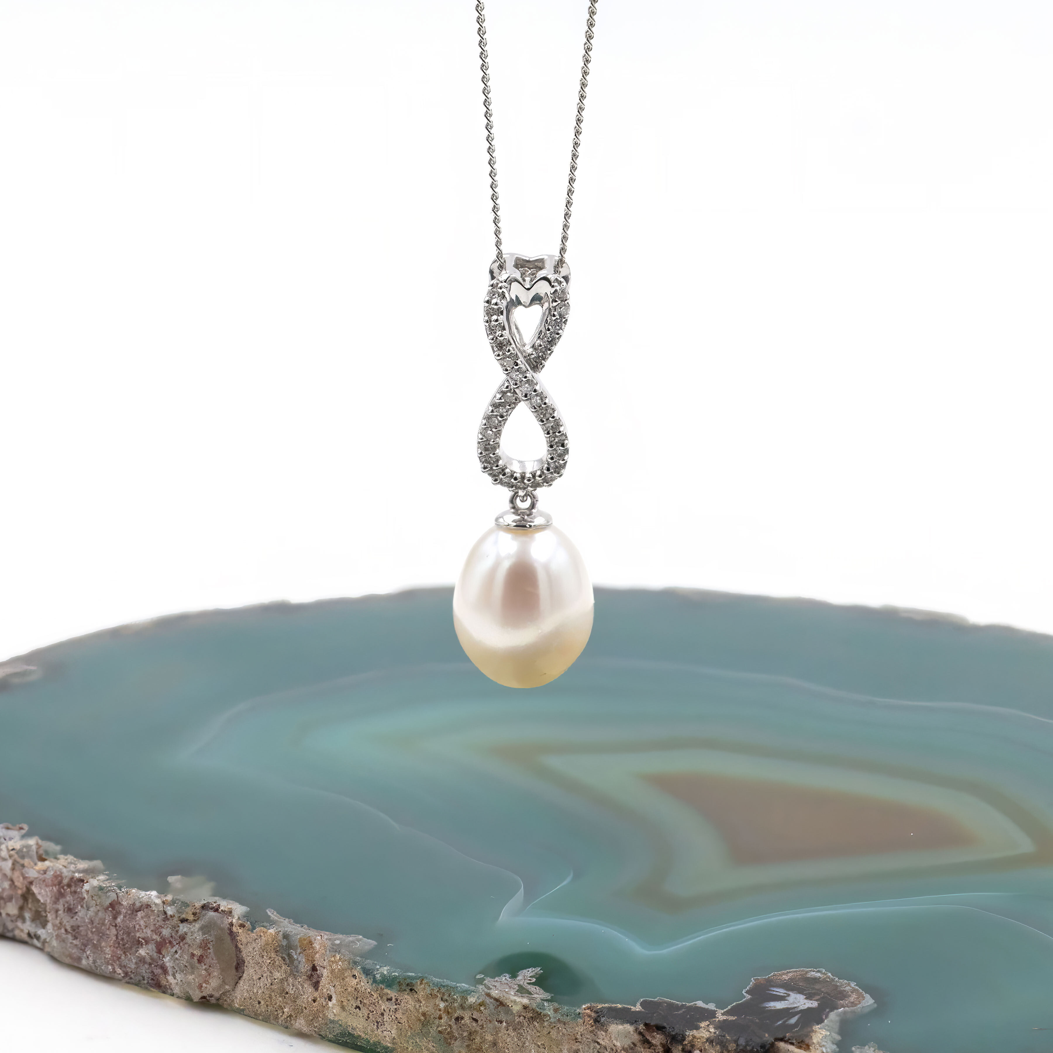 Celtic Infinity Knot Pearl Necklace