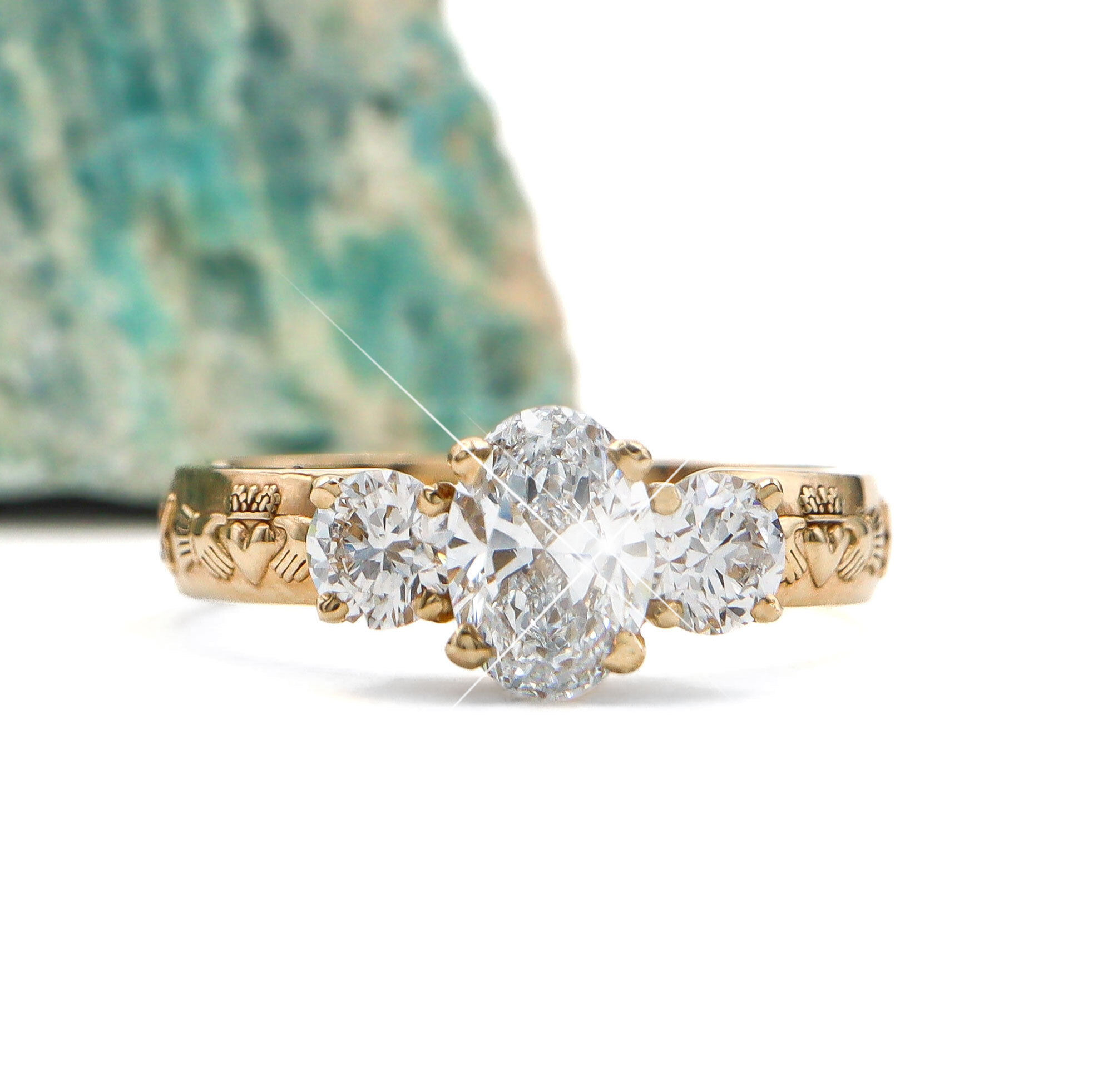 Claddagh Celtic Diamond Trilogy Ring