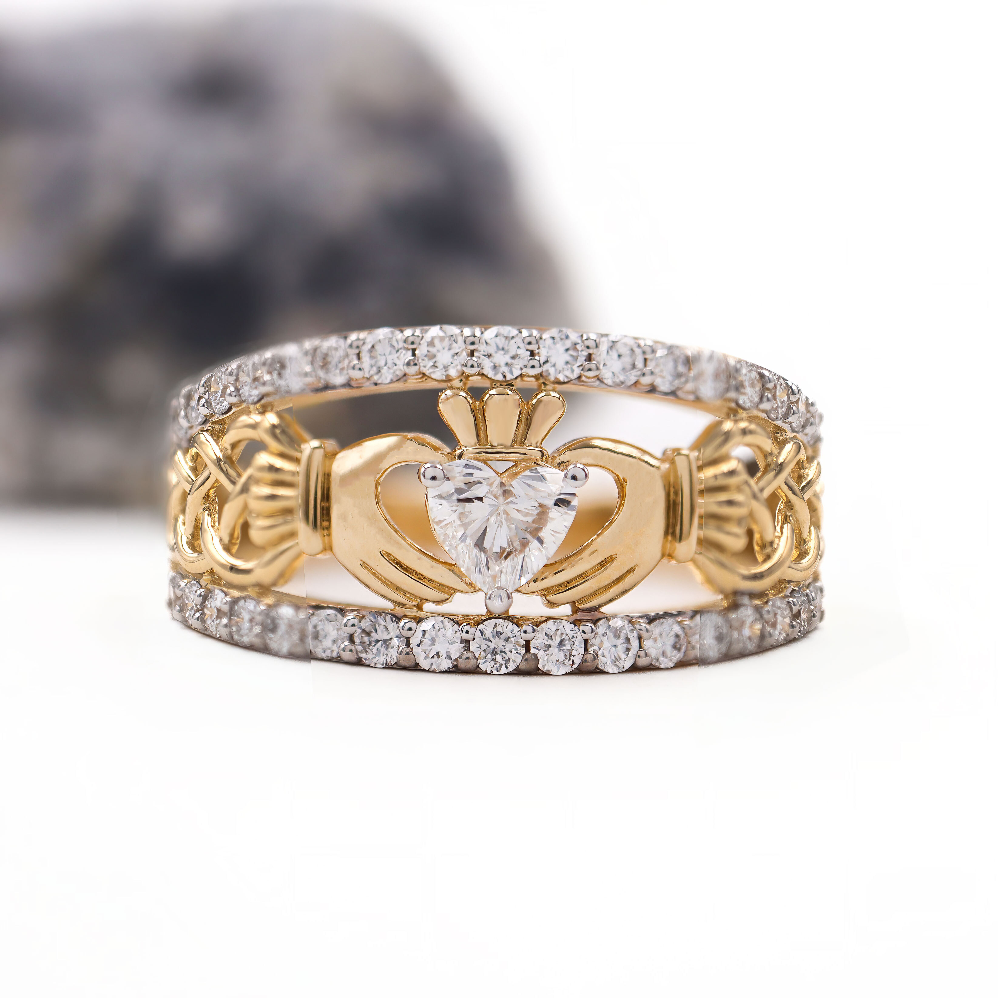 Claddagh Celtic Knot Diamond Ring