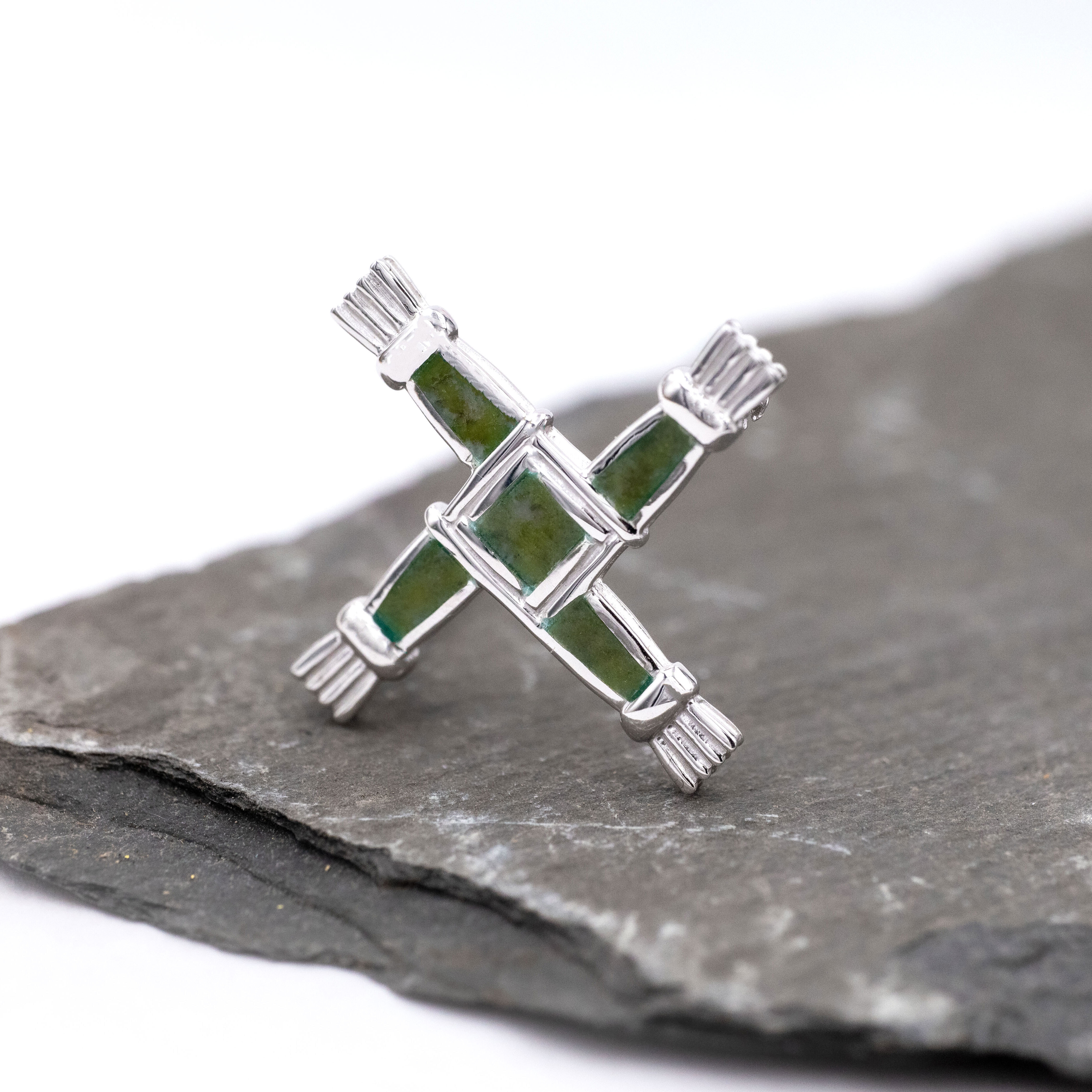 Sterling Silver Connemara Marble St Brigids Cross… | My Irish Jeweler